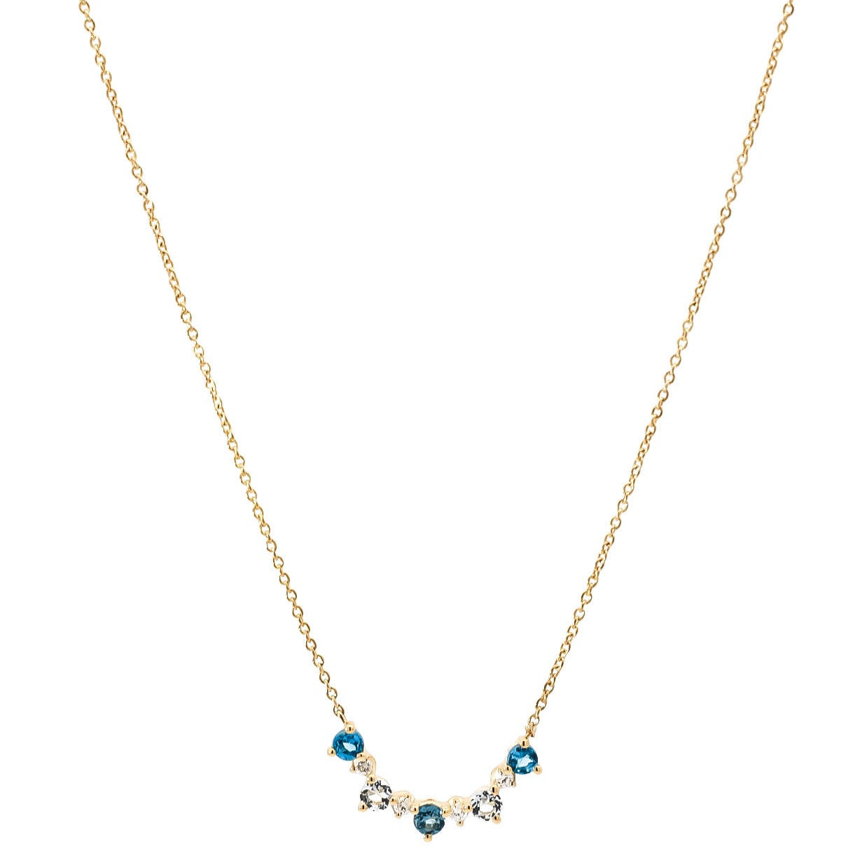 Collar oro amarillo 18kt  dije con diamantes y topacio