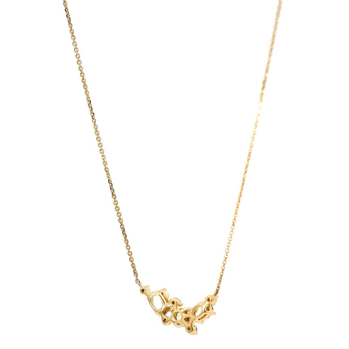 Collar en oro amarillo 18kt con diamantes peridoto y cuarzo