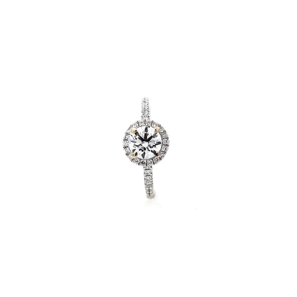 Anillo de compromiso en oro blanco 18k con diamantes