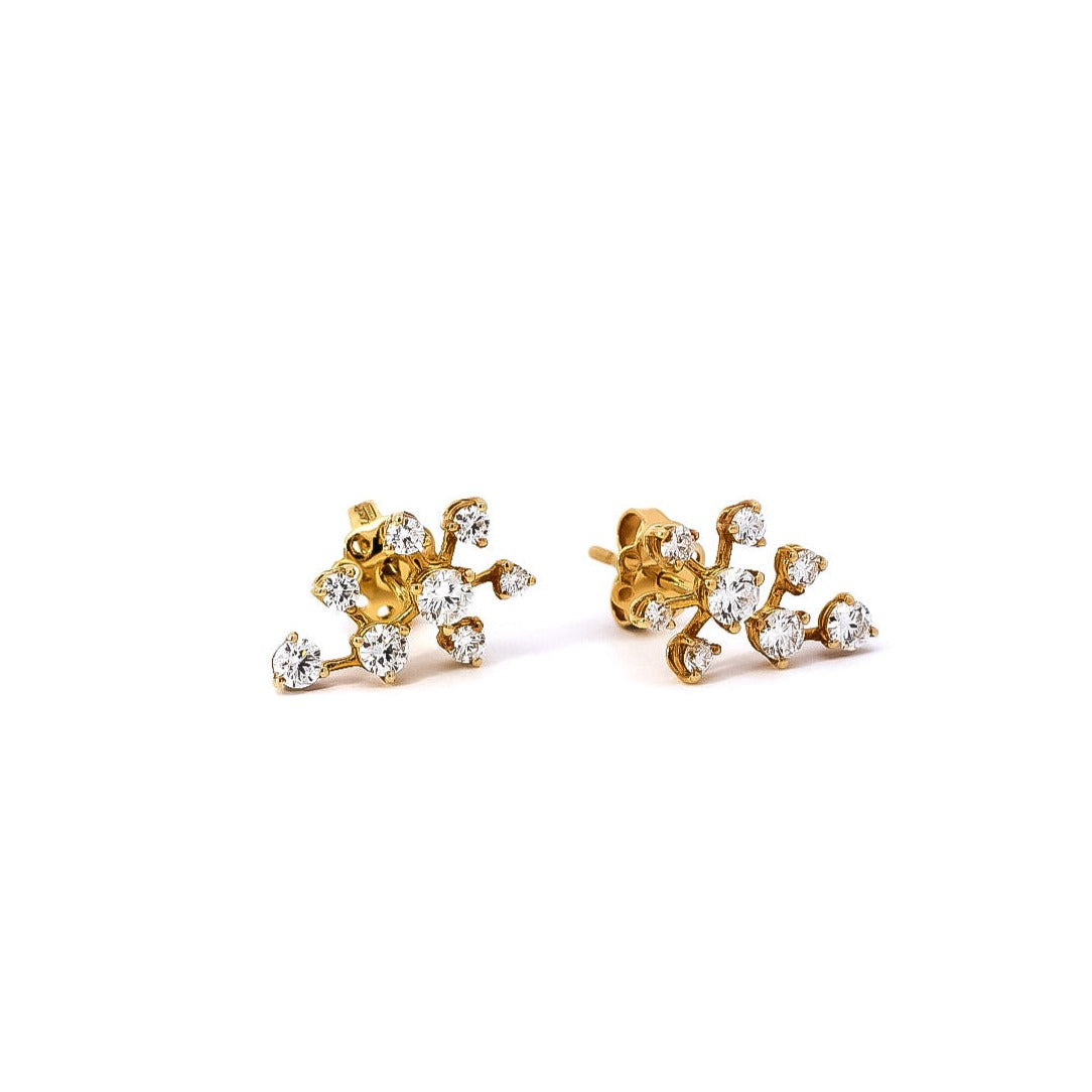 Aretes en oro amarillo 18kt con diamantes