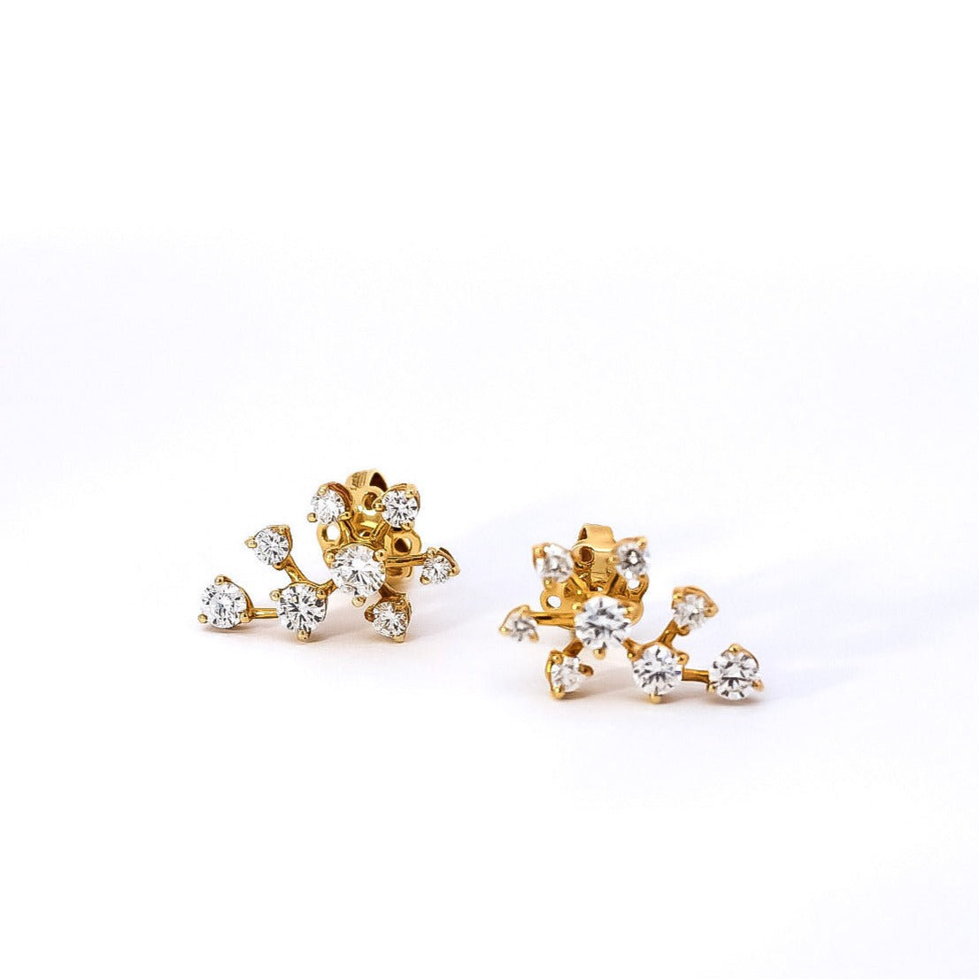 Aretes en oro amarillo 18kt con diamantes