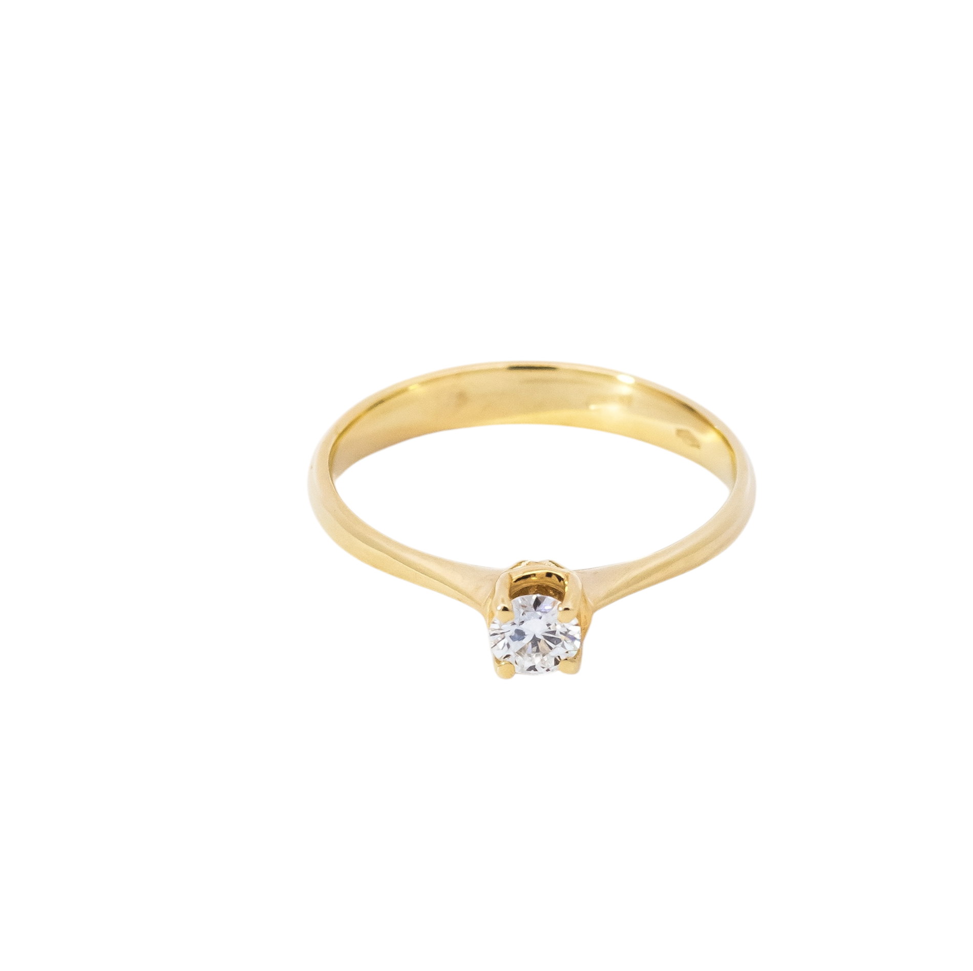 Anillo de compromiso solitario oro amarillo 18kt con diamante 0.21ct