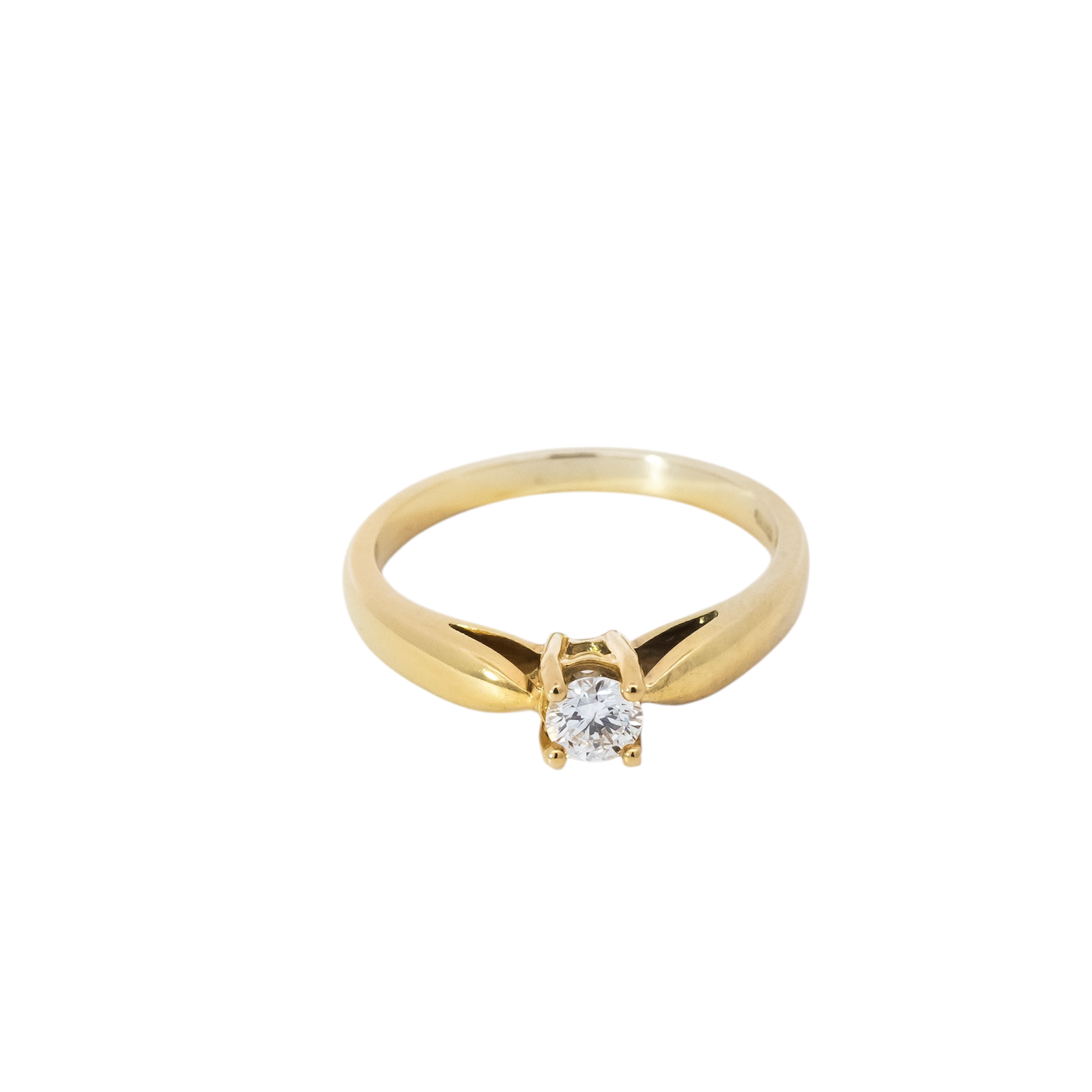Anillo de compromiso solitario oro amarillo 18kt con diamante 0.24ct