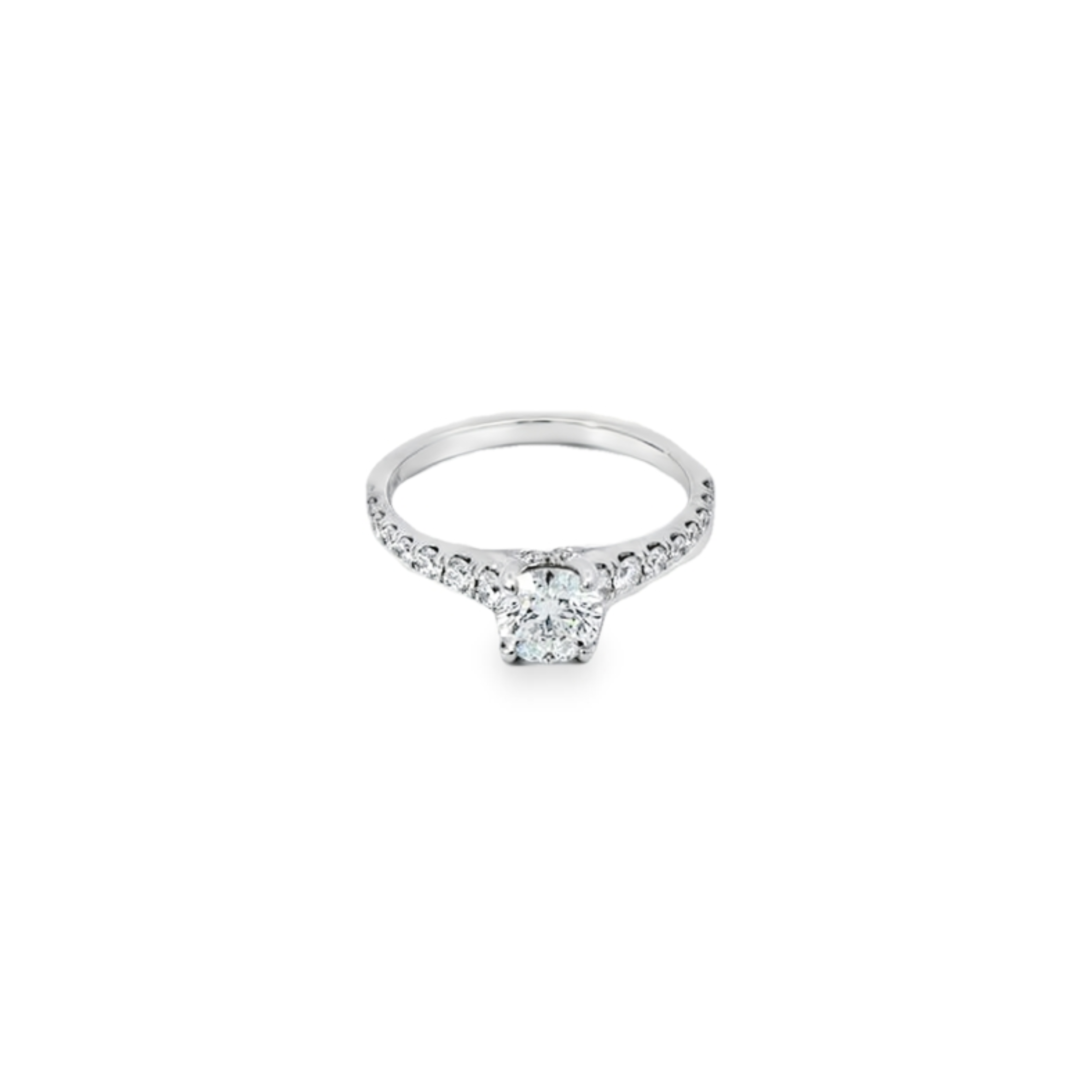 Anillo de compromiso en oro blanco 14kt  tipo riviera