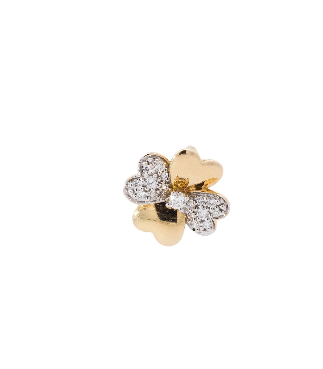 Dije oro amarillo diseño de flor con diamantes