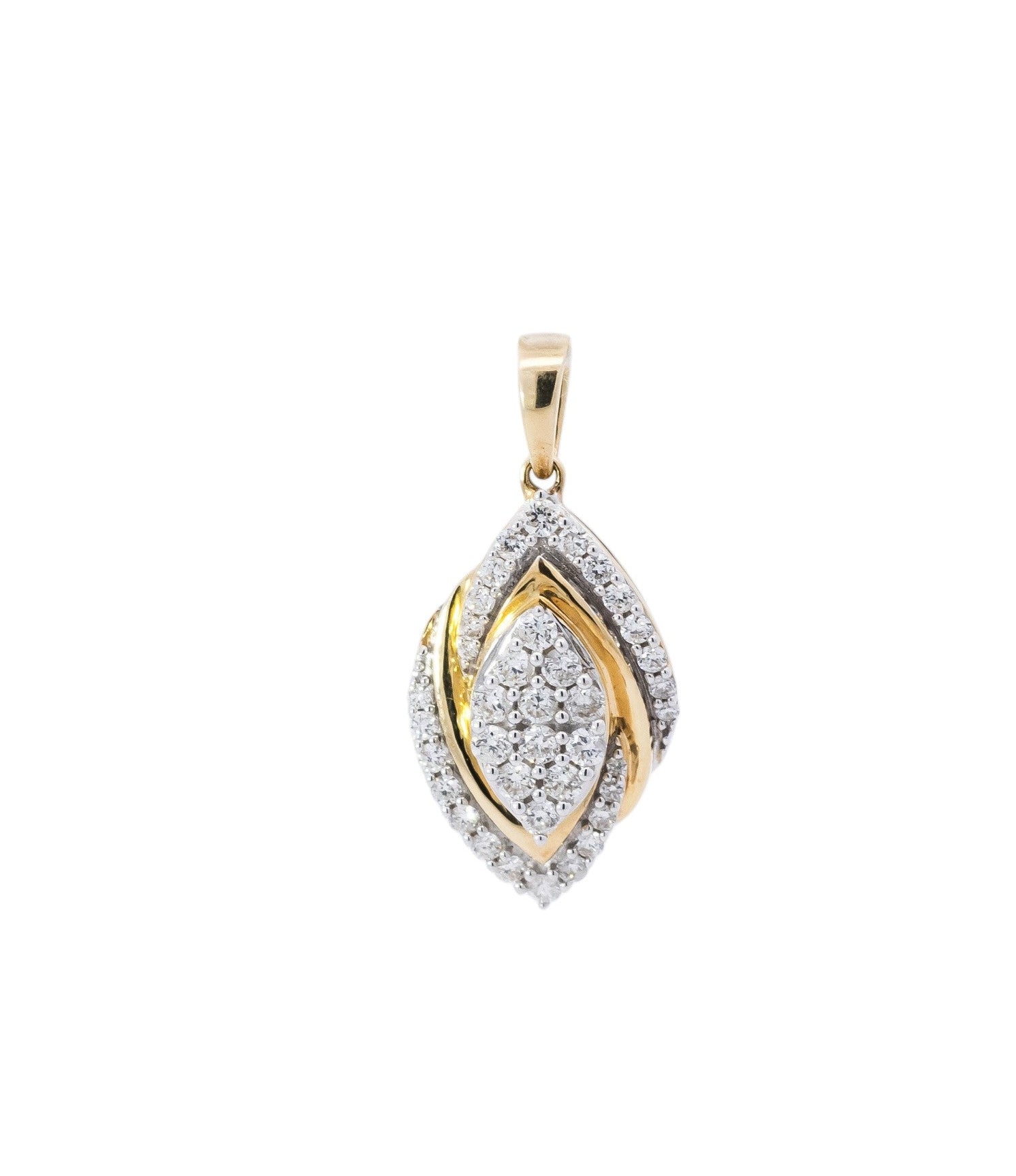 Dije bicolor 18kt con diamantes