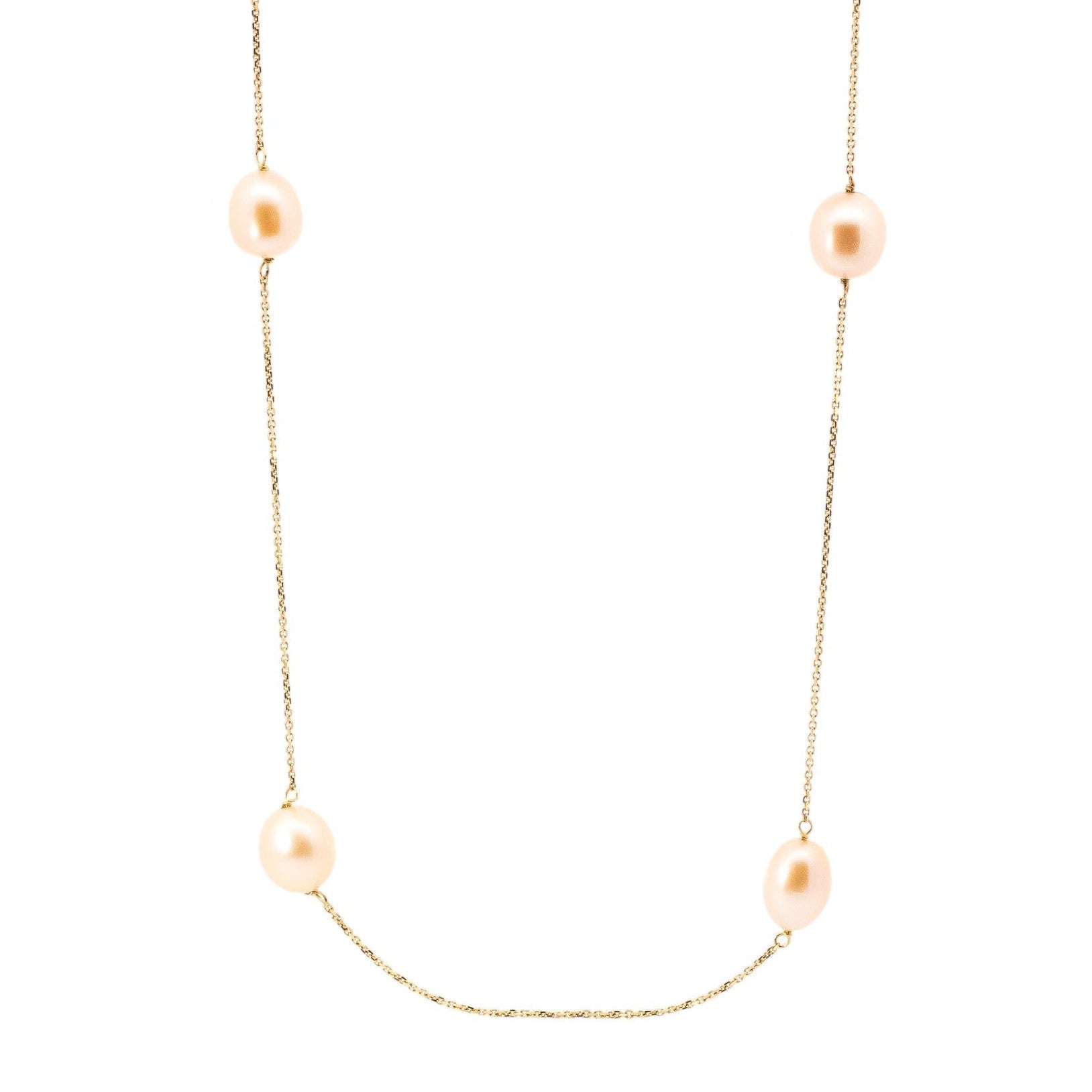 Collar oro amarillo 18k con perlas ovaladas