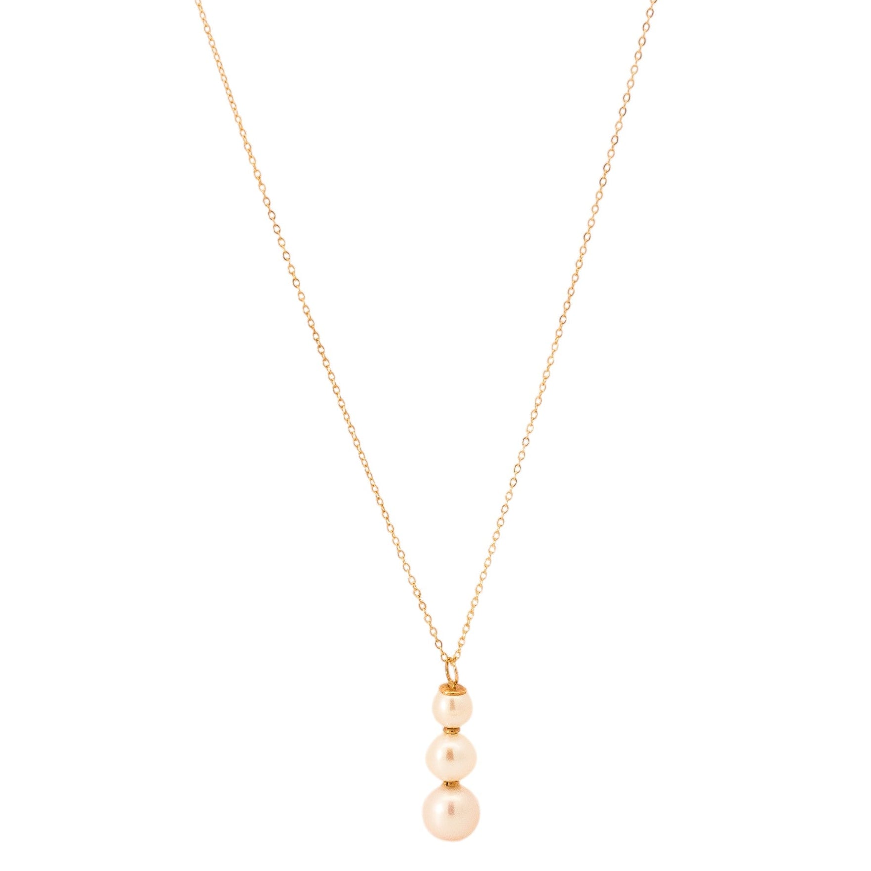 Collar oro amarillo 18k dije de perlas en cascada