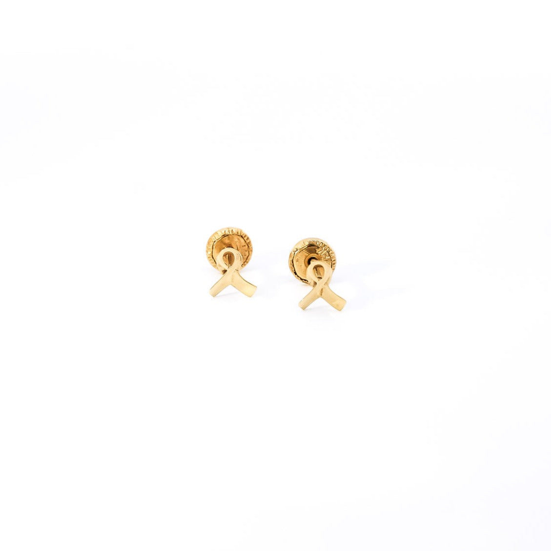 Aretes para bebe de oro amarillo 18kt en forma de lazo