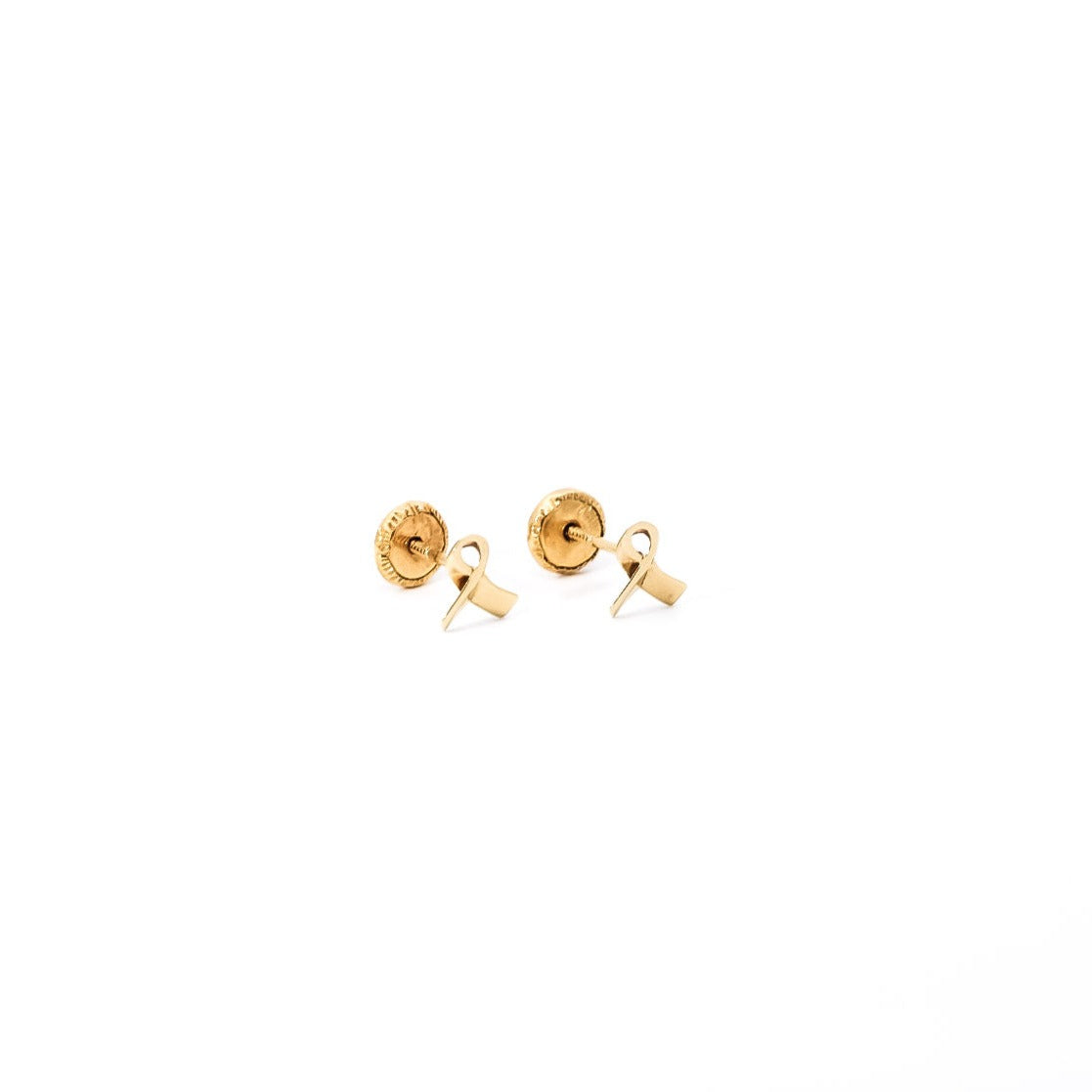 Aretes para bebe de oro amarillo 18kt en forma de lazo