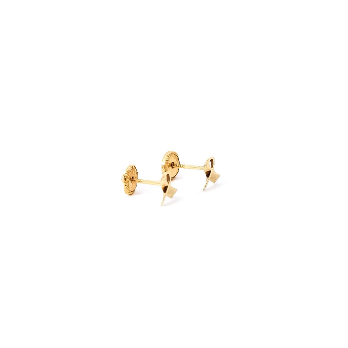 Aretes para bebe de oro amarillo 18kt en forma de lazo