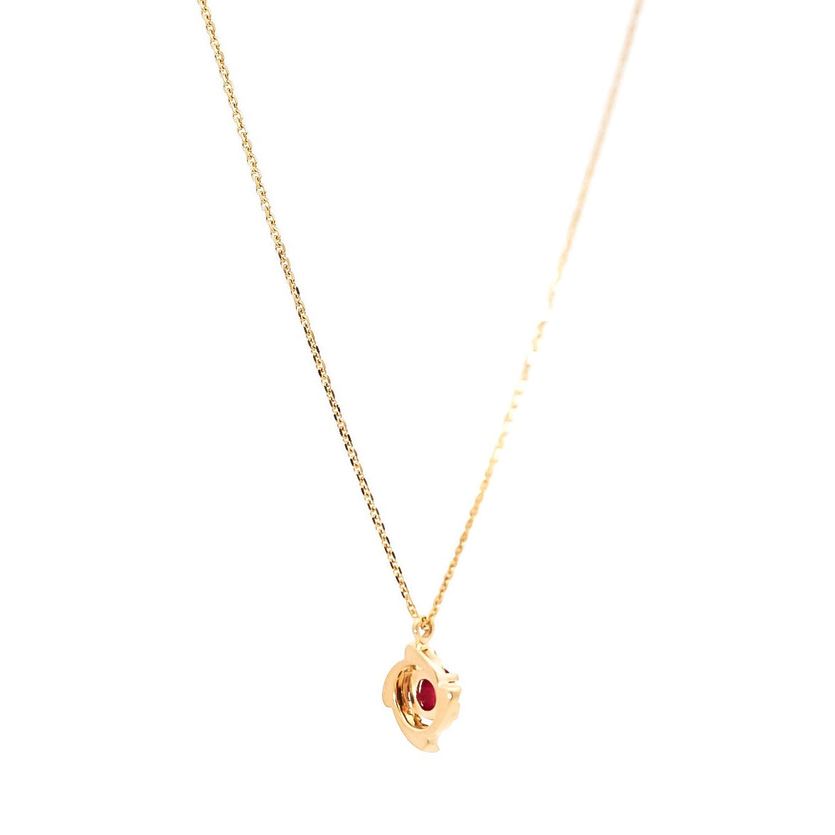 Collar en oro amarillo 18kt con diamantes y rubí