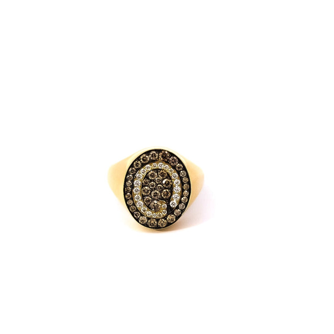 Anillo ancho oro amarillo 18kt con diamantes