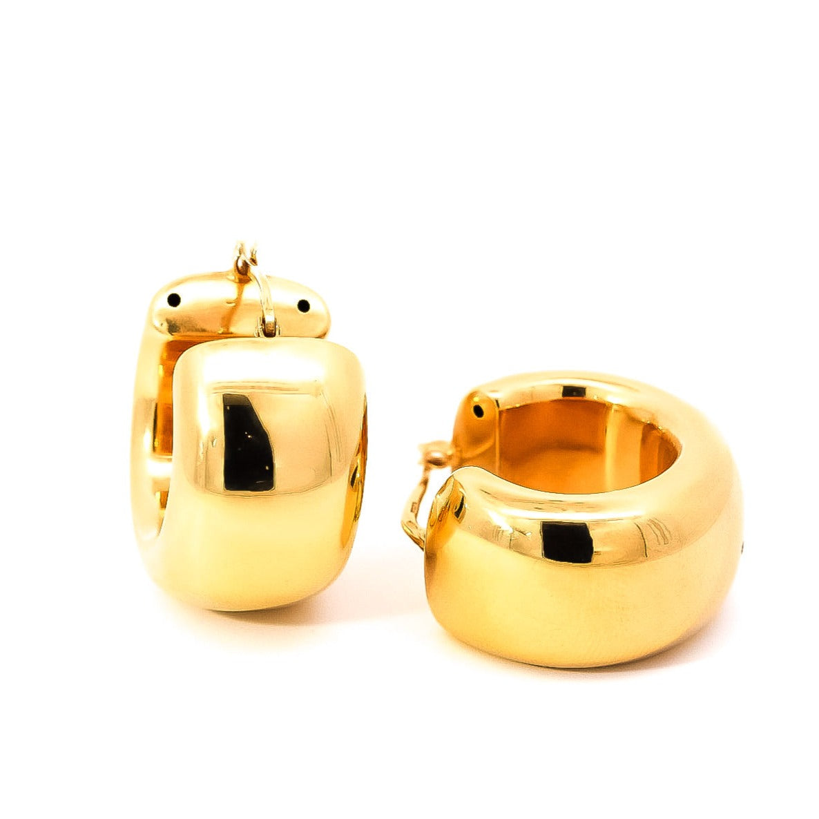 Aretes oro amarillo 18kt tipo argollas anchas – Maryline Pataro Jewelry and  Boutique