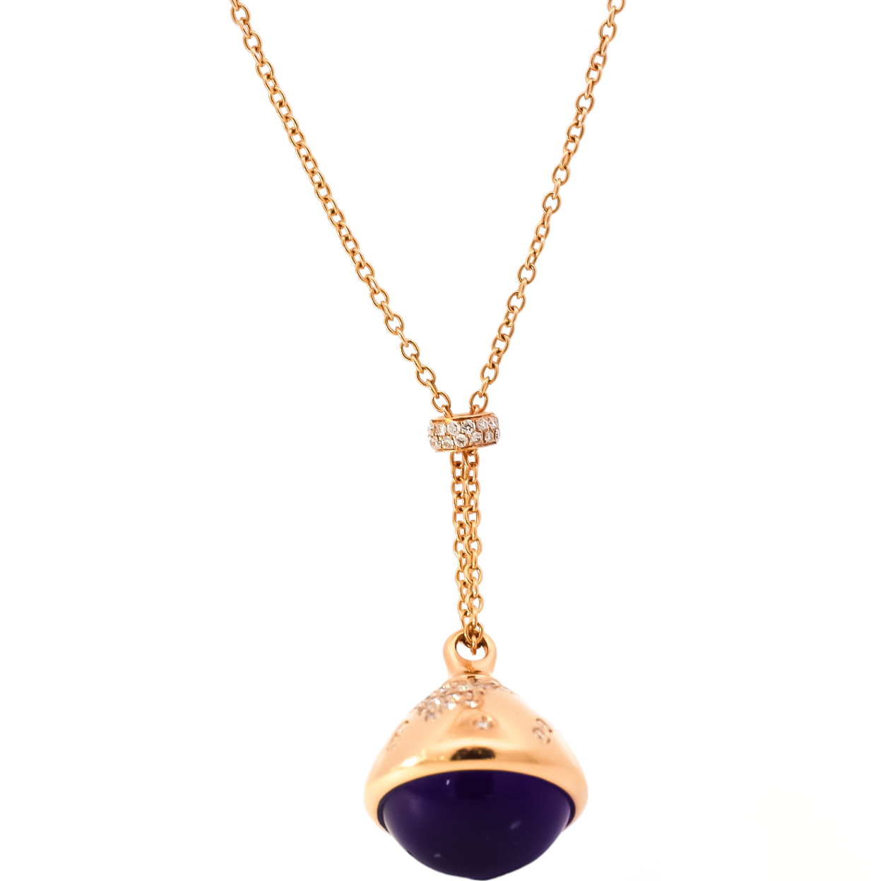 Collar con dije de amatista en oro amarillo 18kt