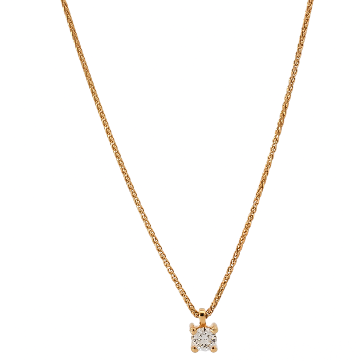 Collar oro amarillo 18kt con diamante 0.40ct