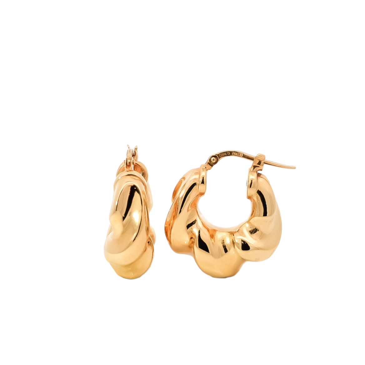 Aretes oro amarillo 18kt tipo argollas anchas