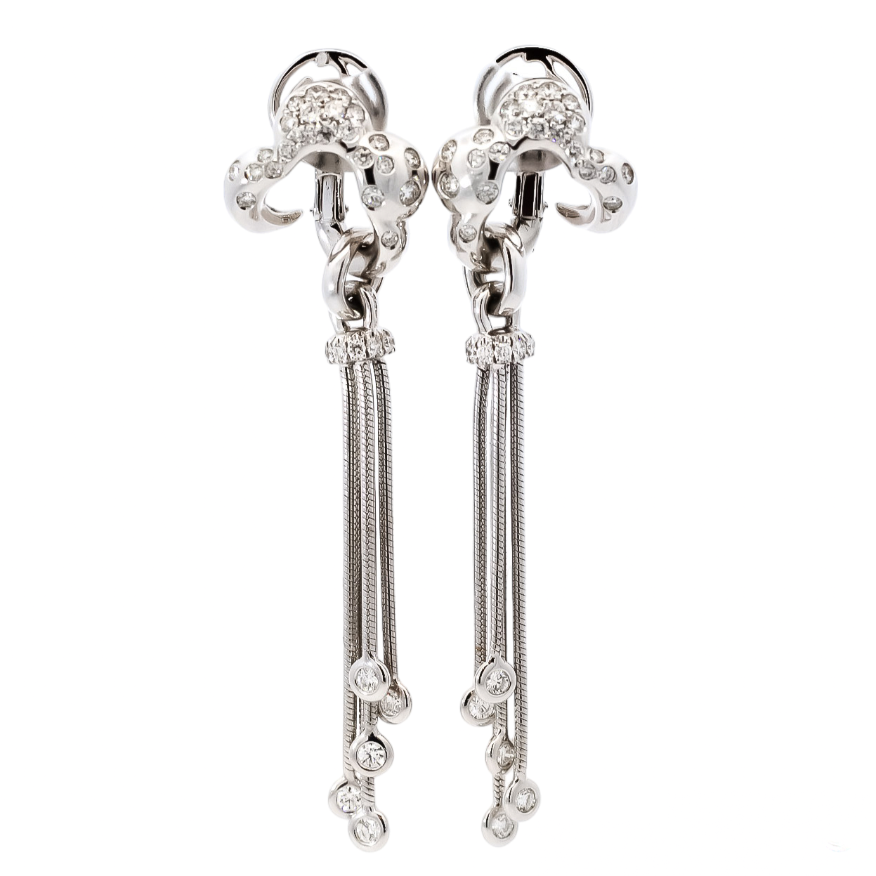 Aretes oro blanco 18kt con diamantes