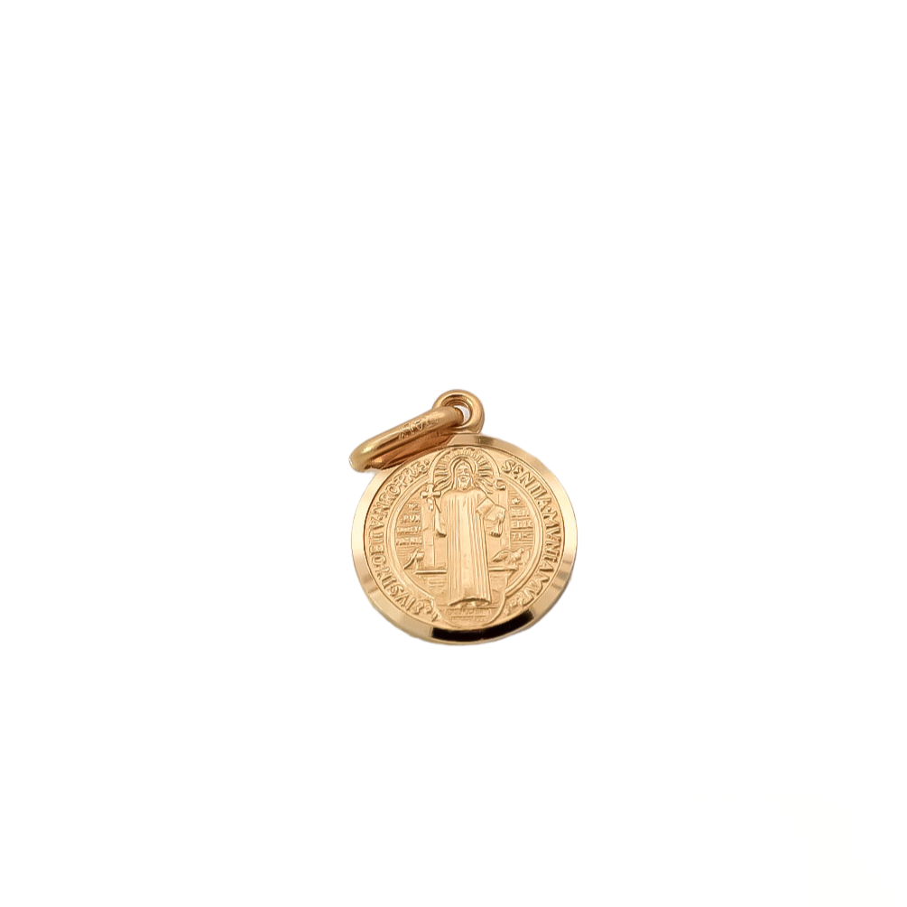 Medalla de San Benito 7mm en oro 18kt