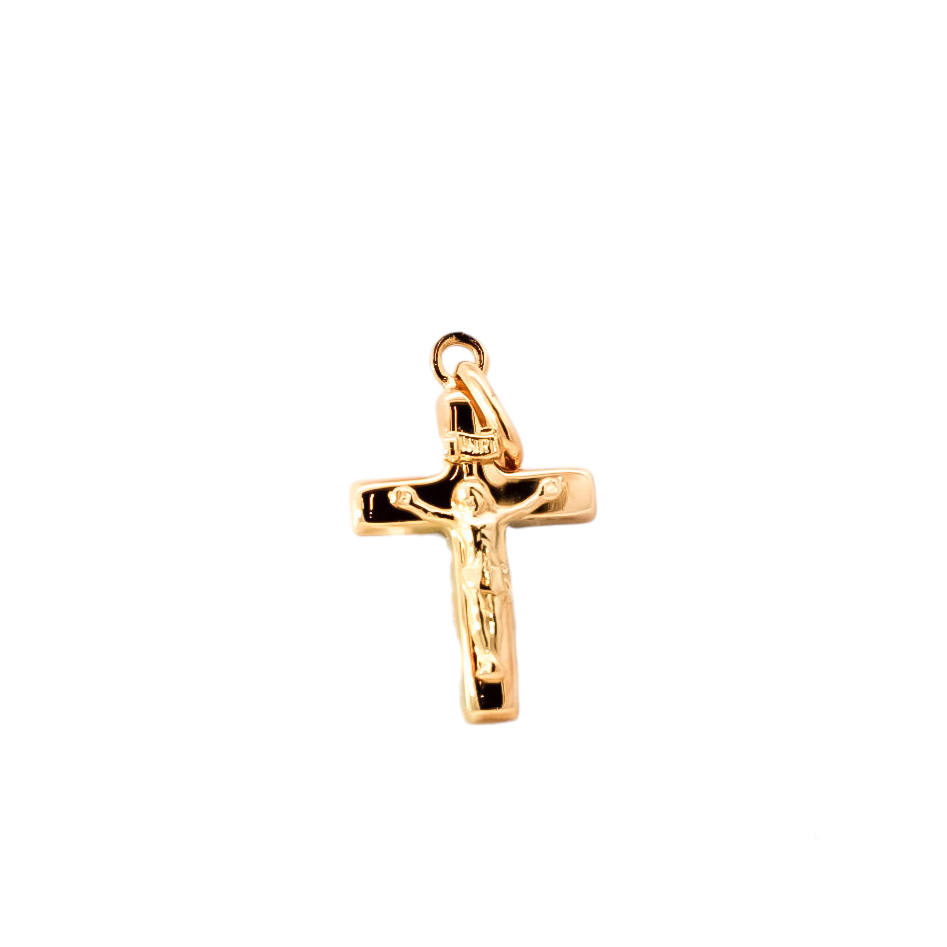 Dije de cruz pequeña en oro amarillo 18kt