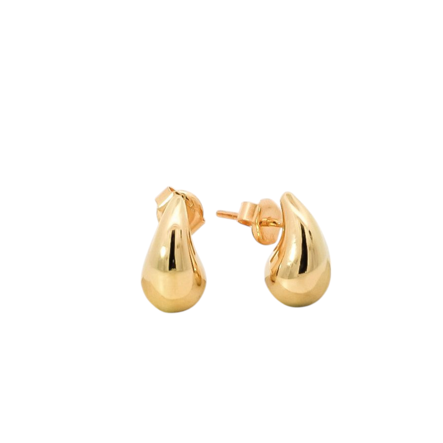 Aretes oro amarillo 18kt en diseño de gotas