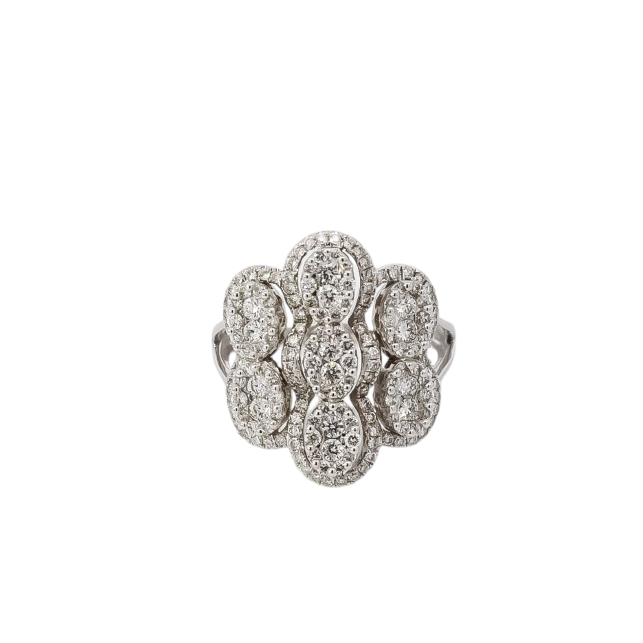 Anillo oro blanco 18kt con diamantes