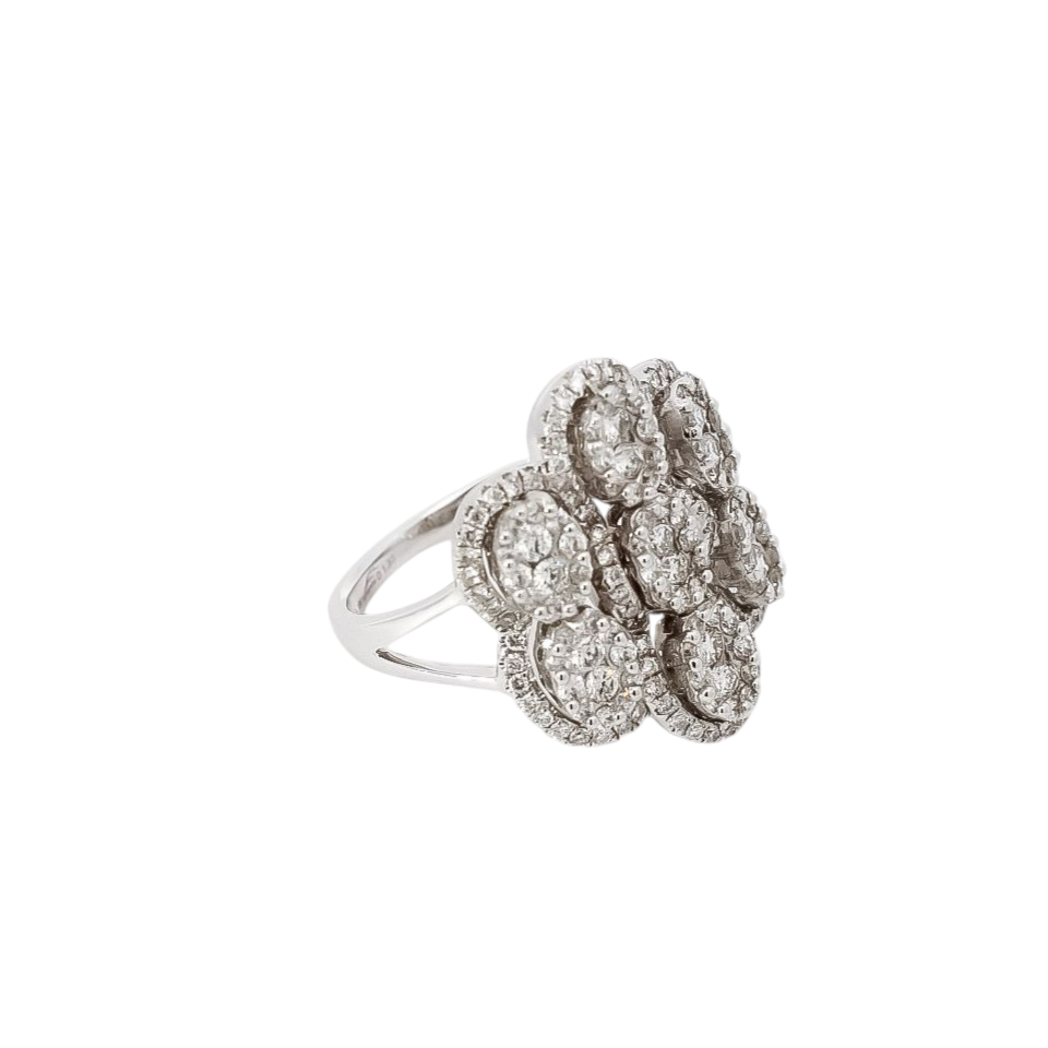Anillo oro blanco 18kt con diamantes
