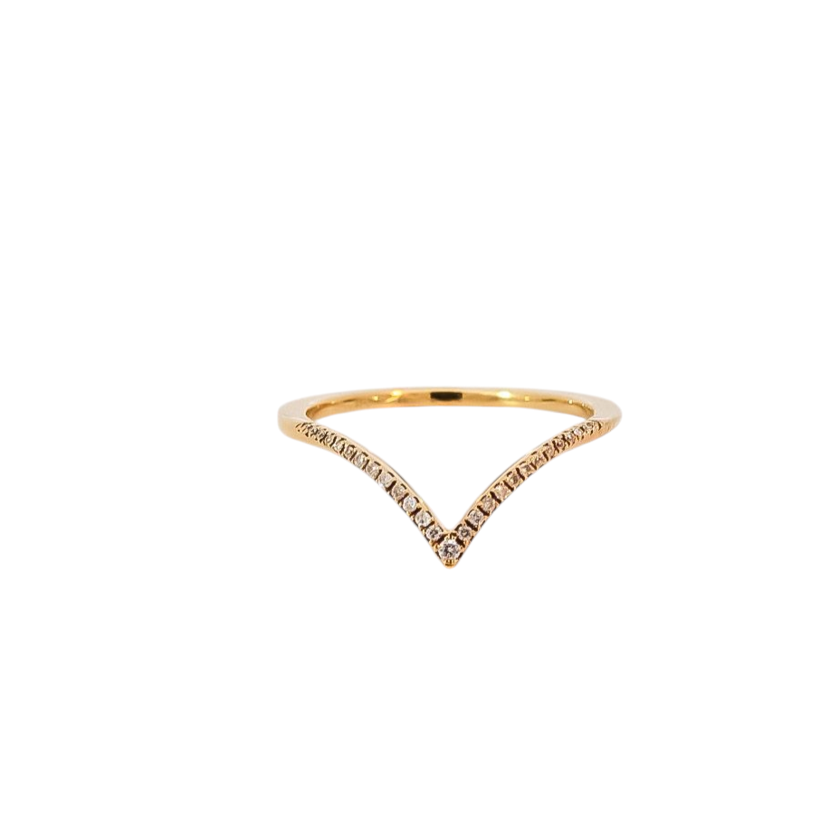 Anillo oro amarillo 18kt diseño lineal con diamantes