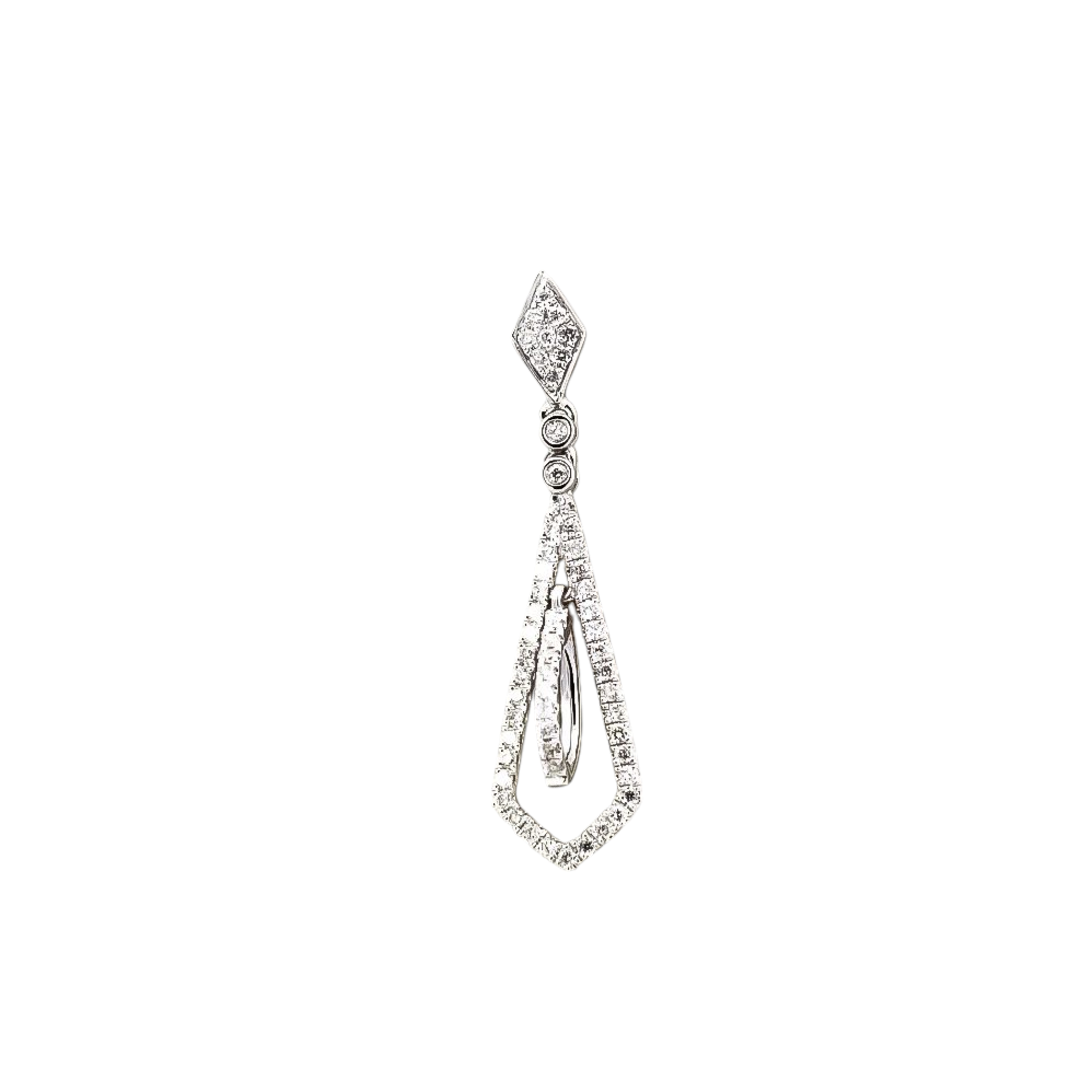 Dije corbata de diamantes en oro blanco 18kt
