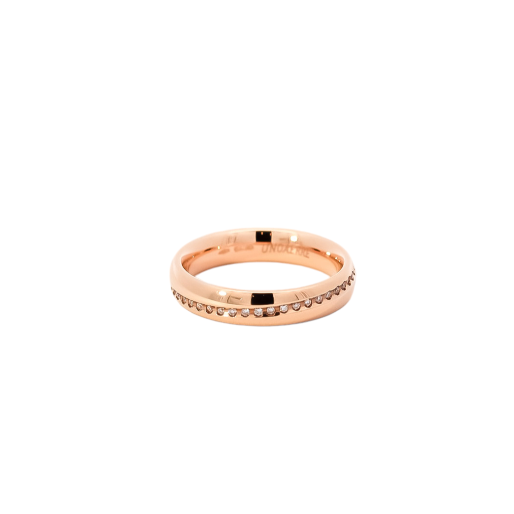 Alianza en oro rosa 18kt  con diamantes