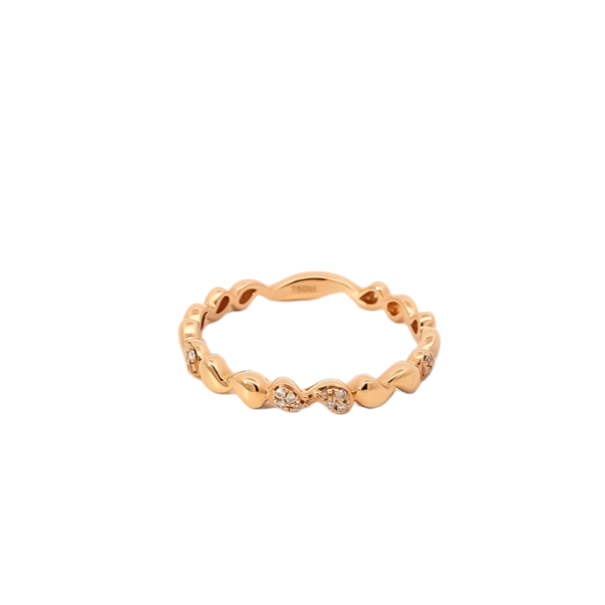 Anillo oro rosa  18kt con diamantes tipo banda