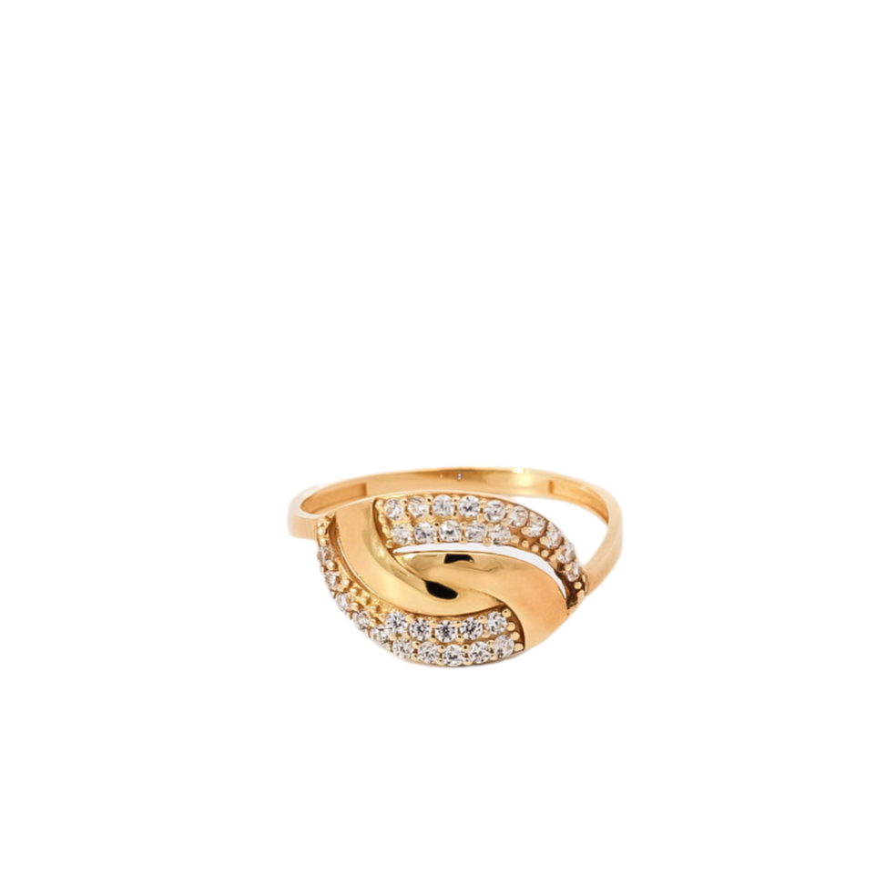 Anillo oro amarillo 18kt con circones