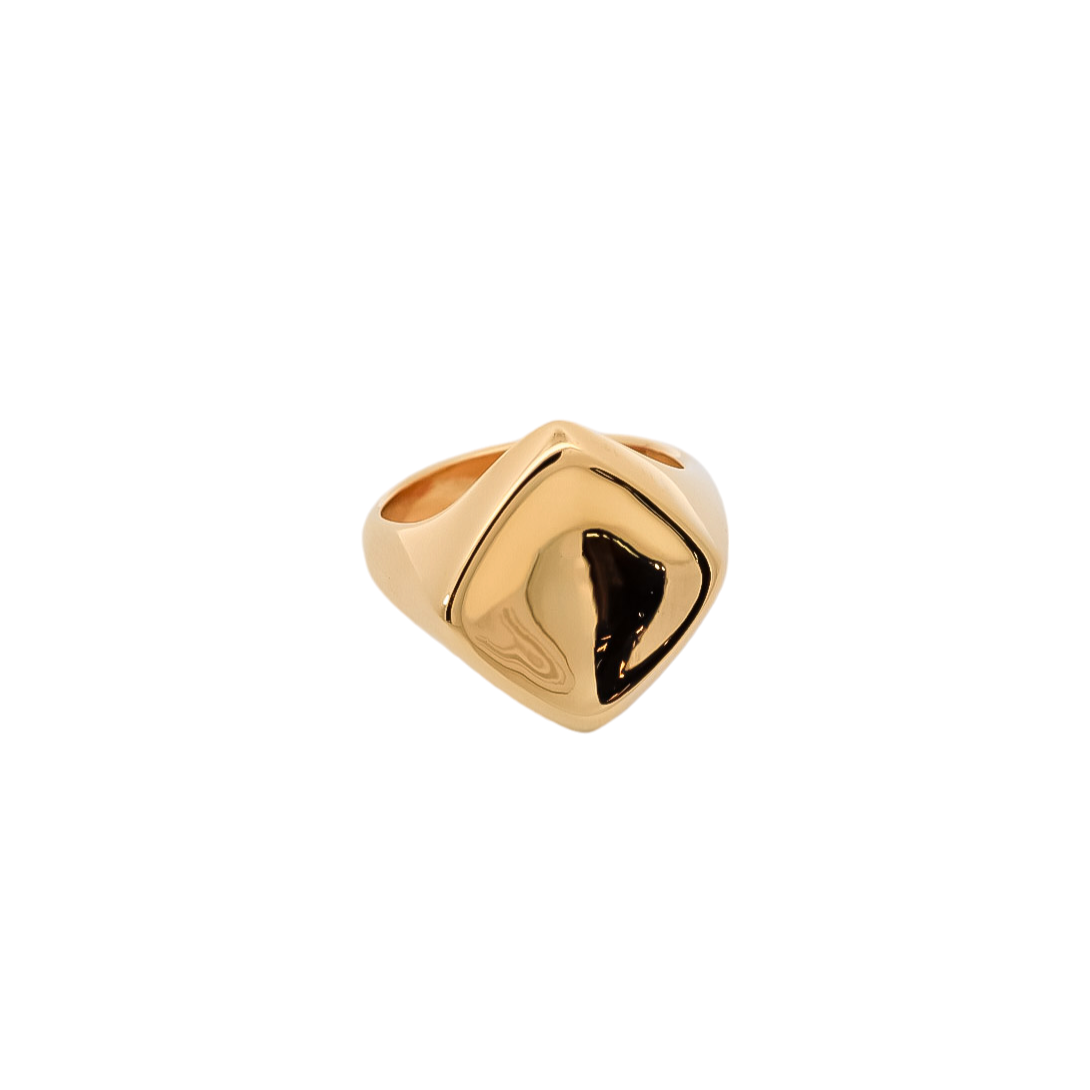 Anillo oro amarillo 18kt  en  diseño cuadrado