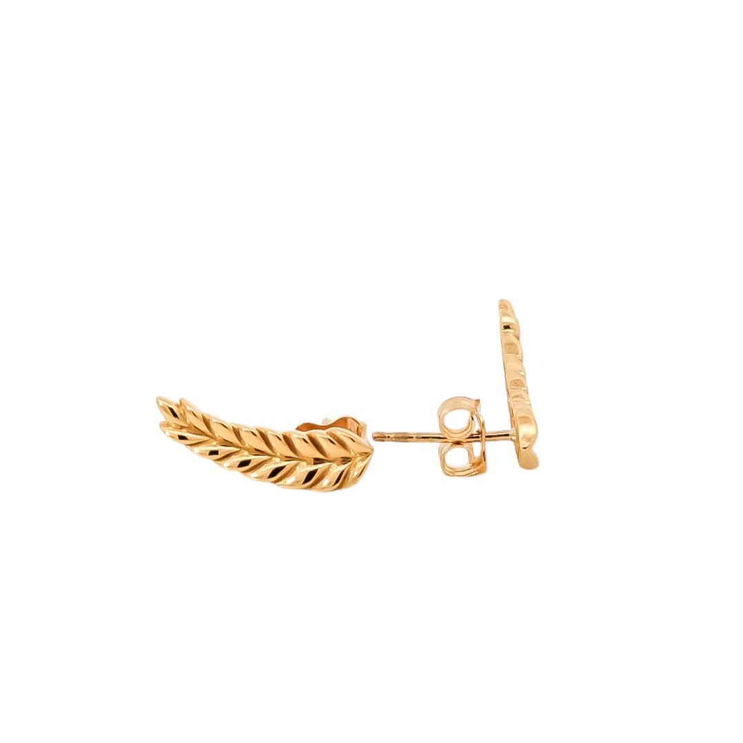 Aretes oro amarillo 18kt diseño de alas