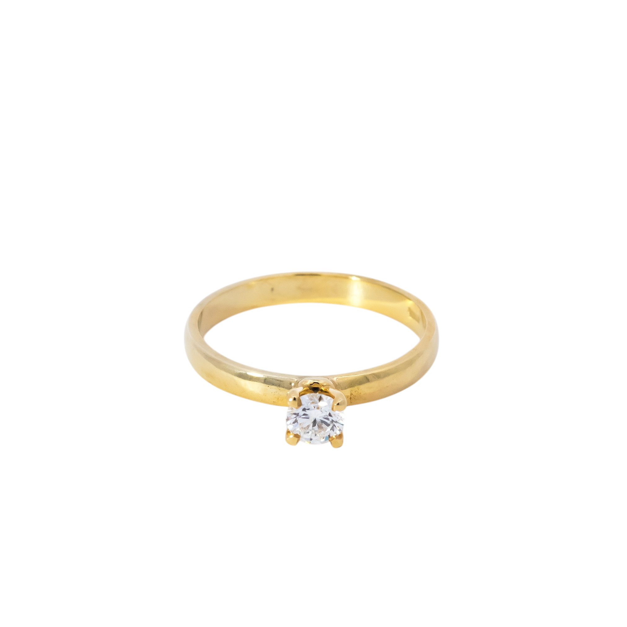 Anillo de compromiso solitario oro amarillo 18kt con diamante 0.34ct