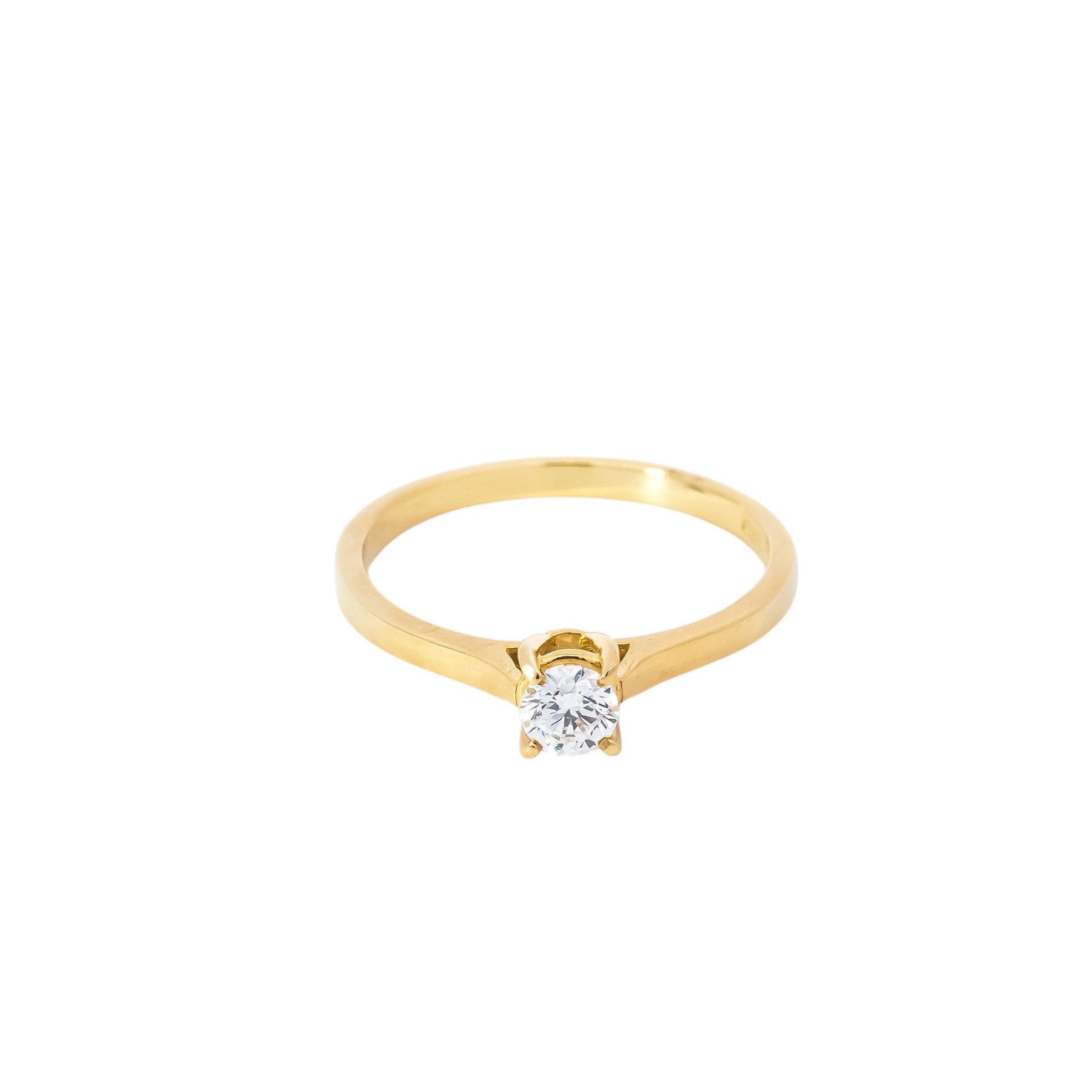 Anillo de compromiso solitario oro amarillo 18kt con diamante  0.30ct