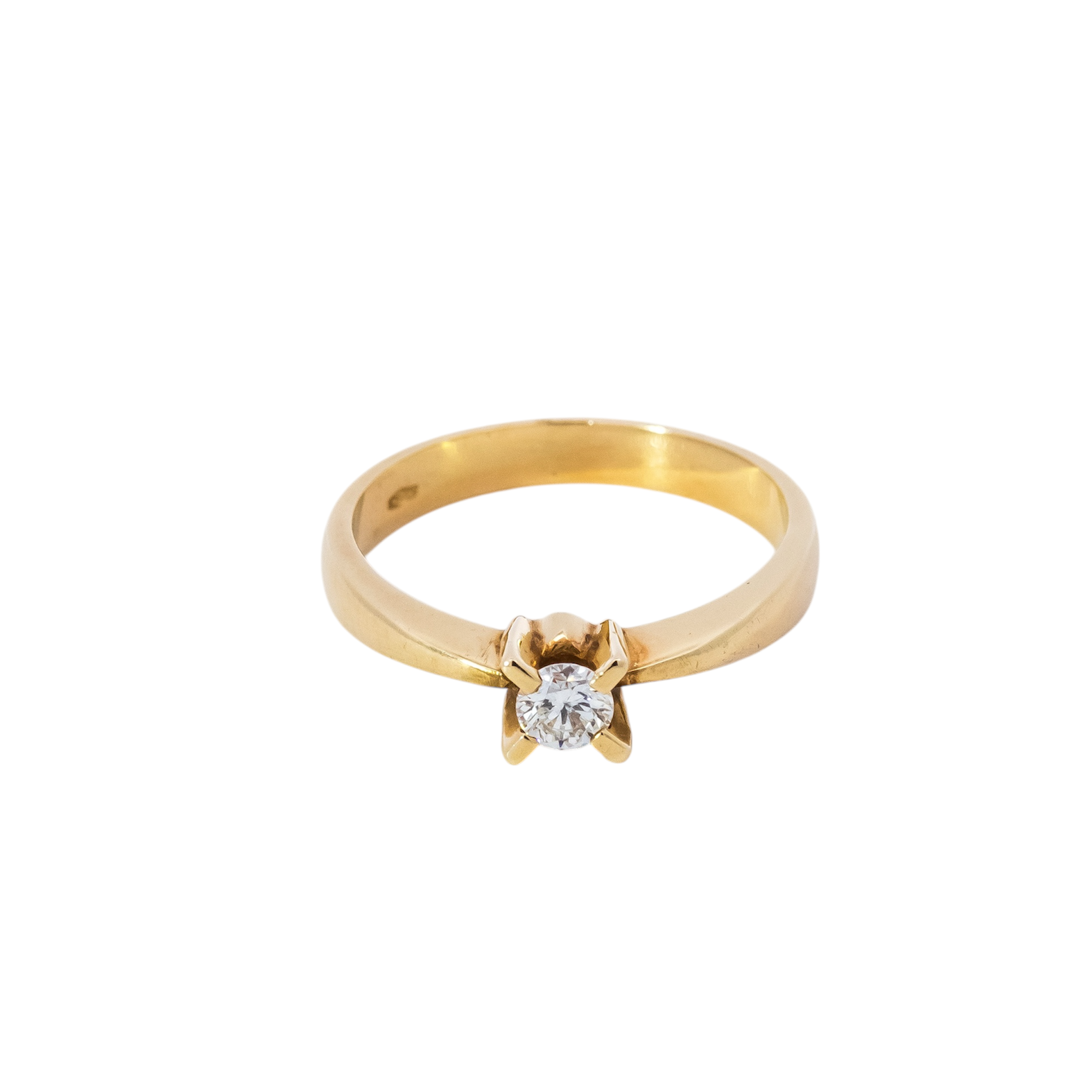 Anillo de compromiso en oro amarillo 18kt  con diamante 0.15ct