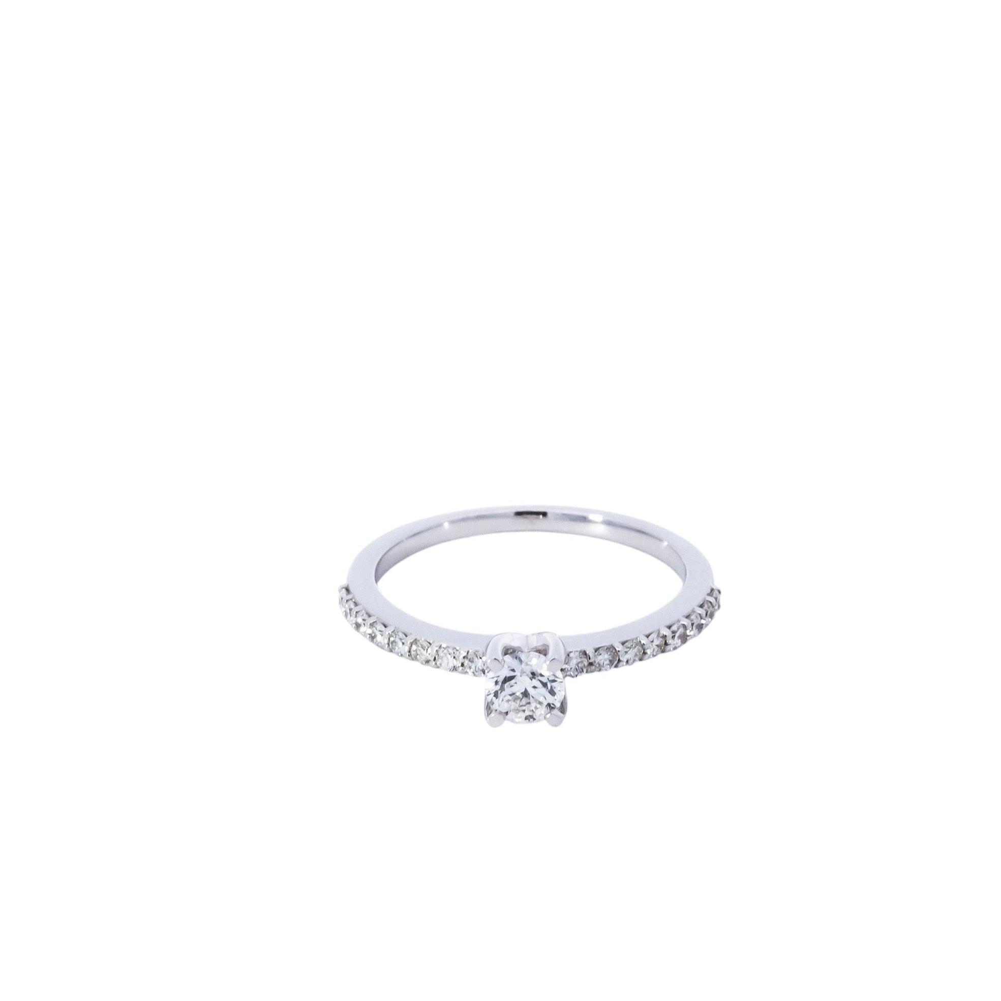 Anillo de compromiso oro blanco 18kt con diamantes