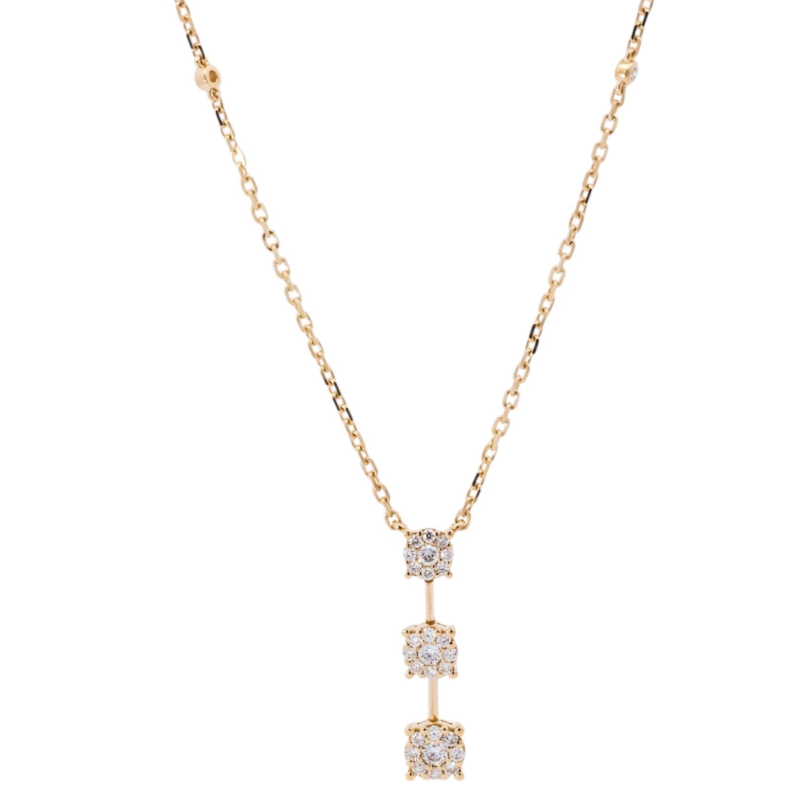 Collar oro amarillo 18kt con dijes redondos en diamantes