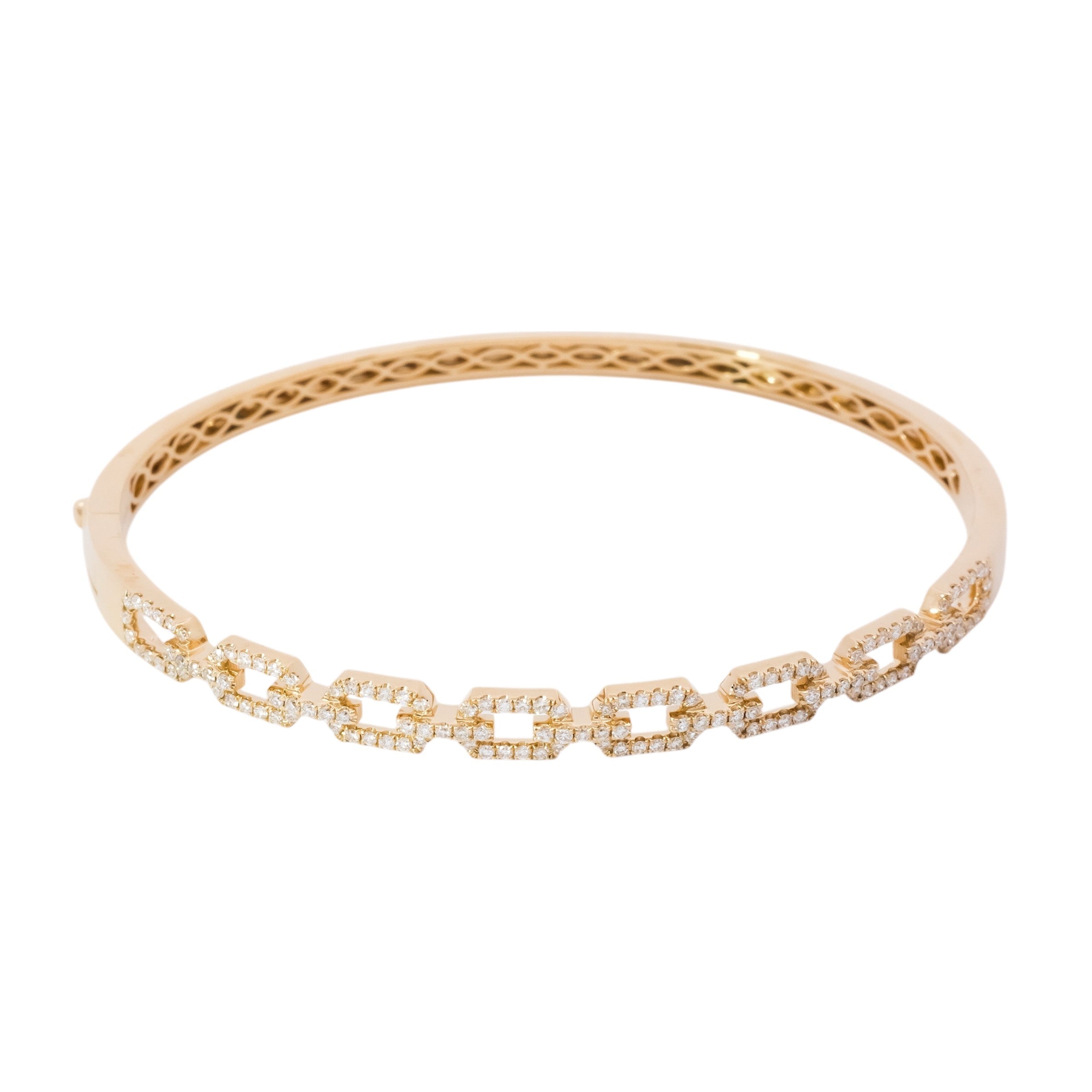 Pulsera oro amarillo 18kt tipo caña con diamantes