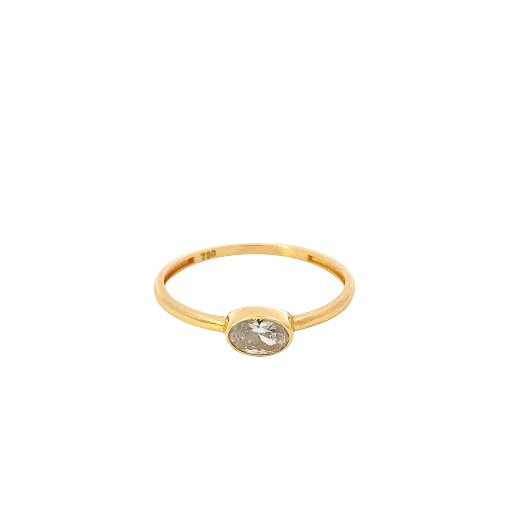 Anillo 18k solitario con circones