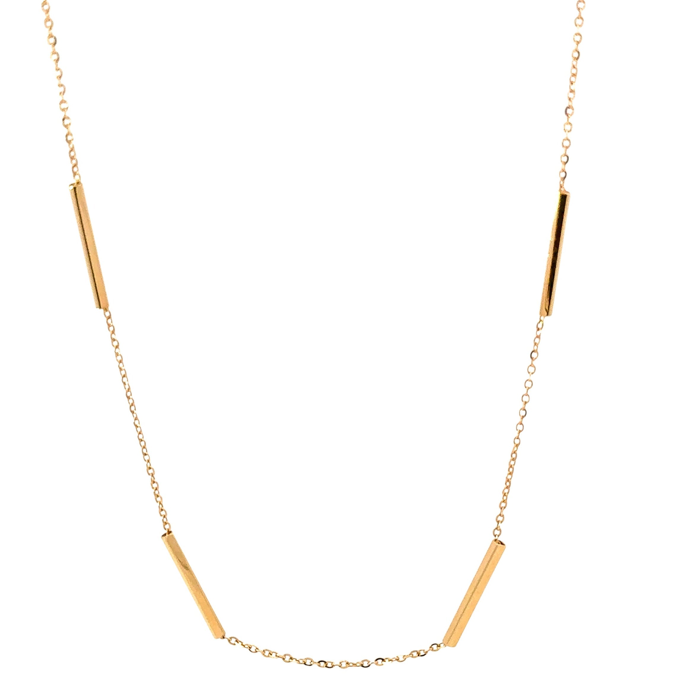 collar 18k con eslabone tubulares