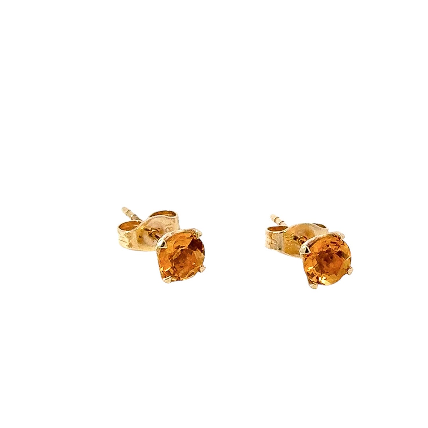 Aretes 18k tipo topos con citrina