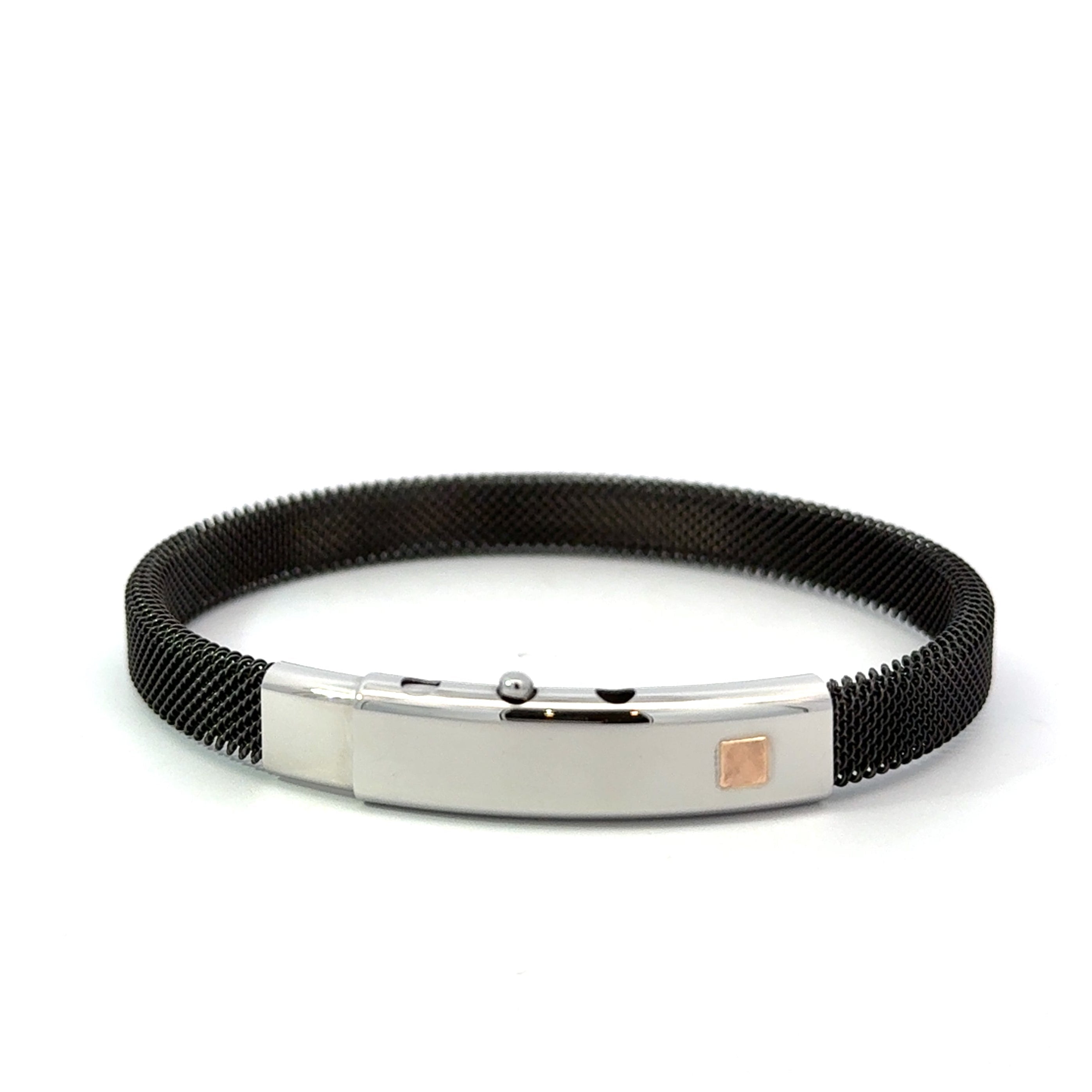 Pulsera en acero 316L con detalle en oro 18kt