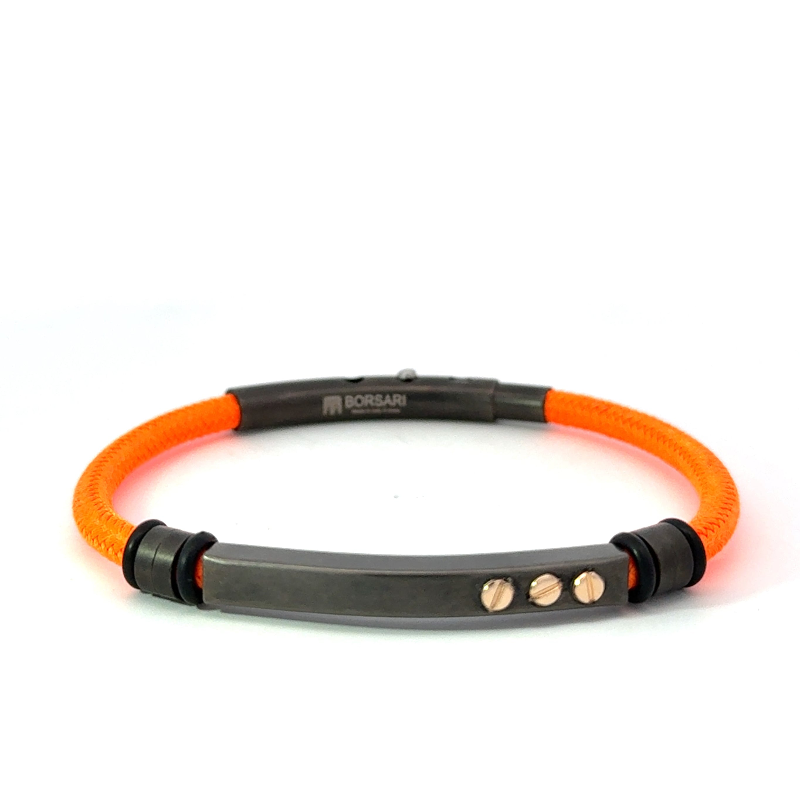 Pulsera paracord con acero 316L y oro 18kt