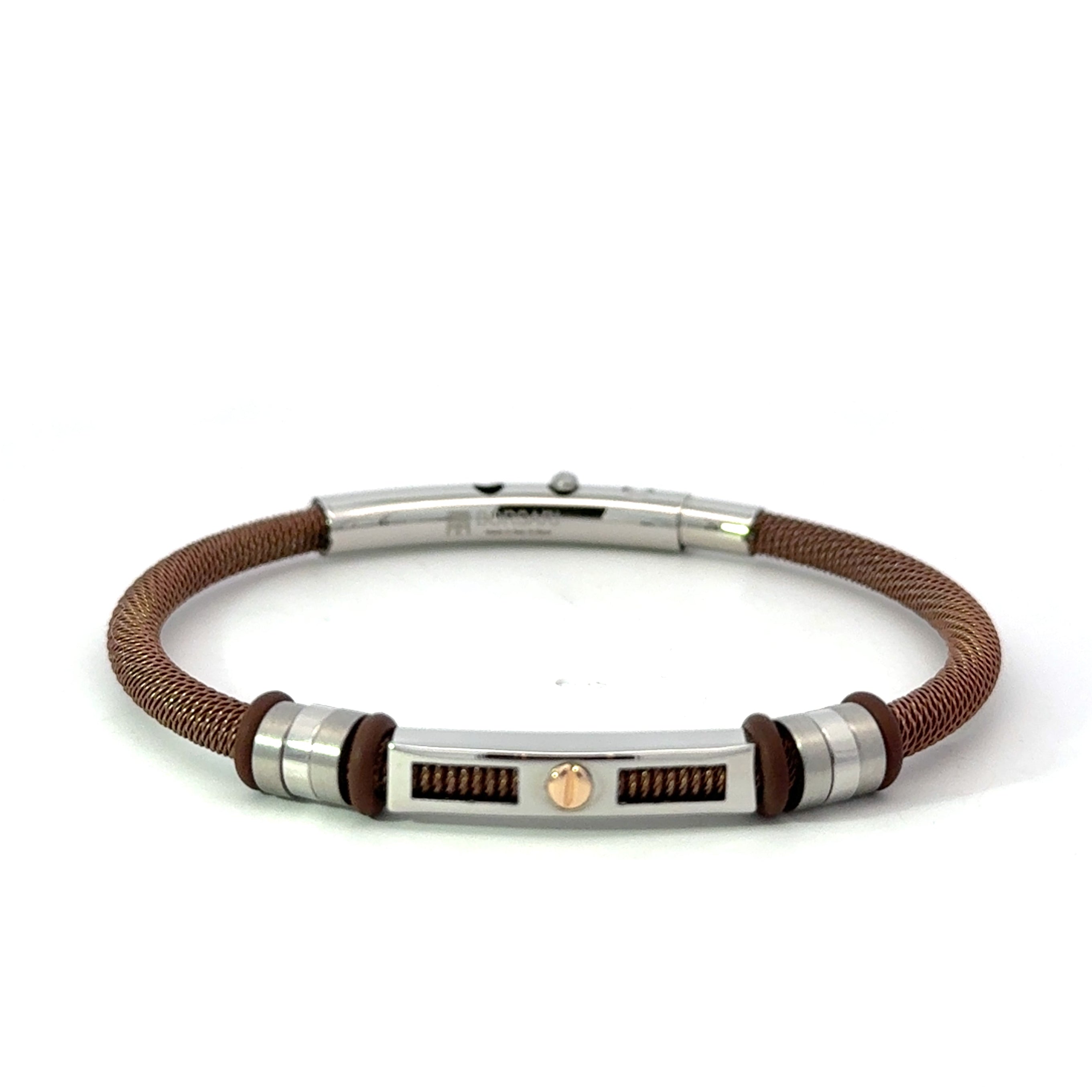 Pulsera en acero 316L y oro 18kt