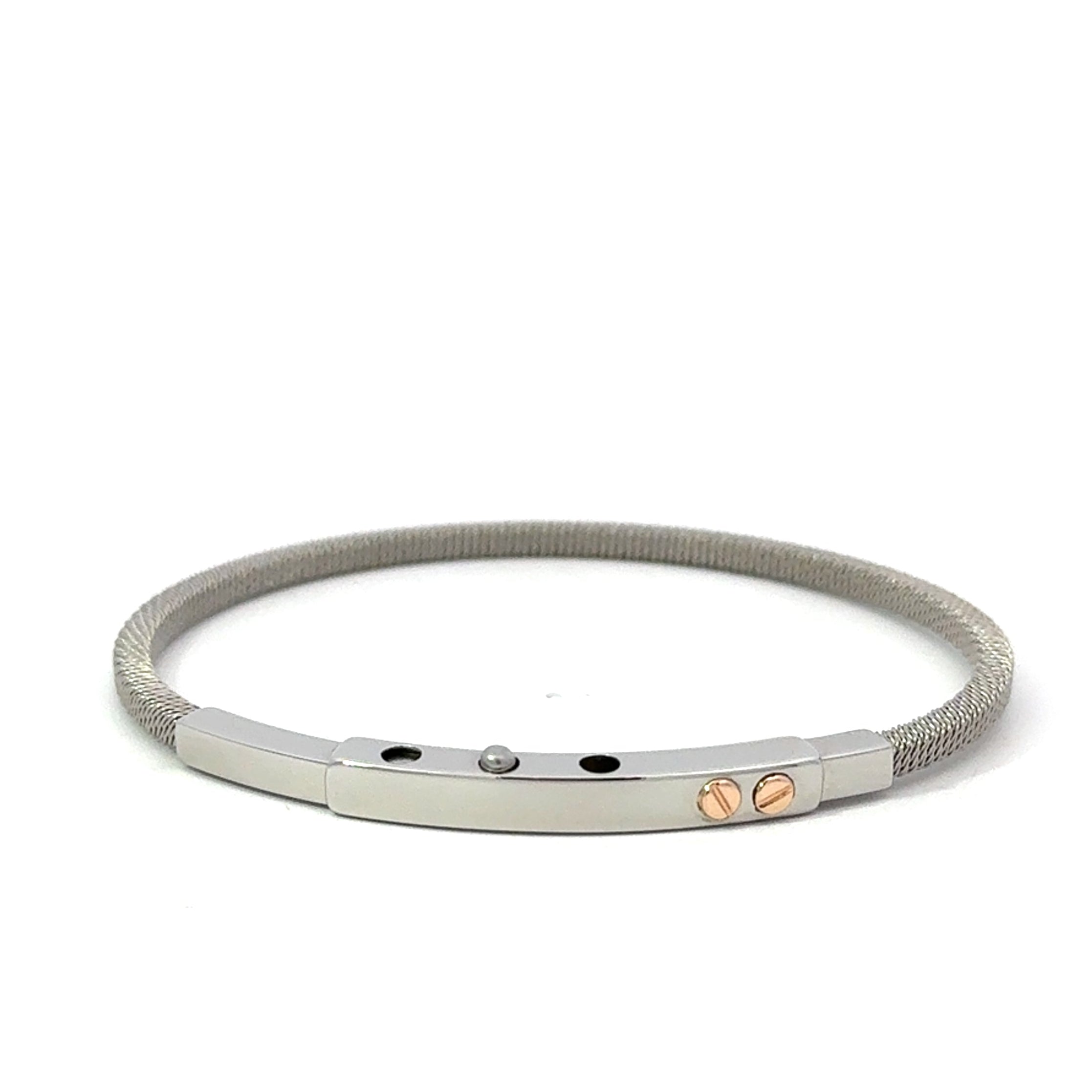 Pulsera en acero 316L y oro 18kt