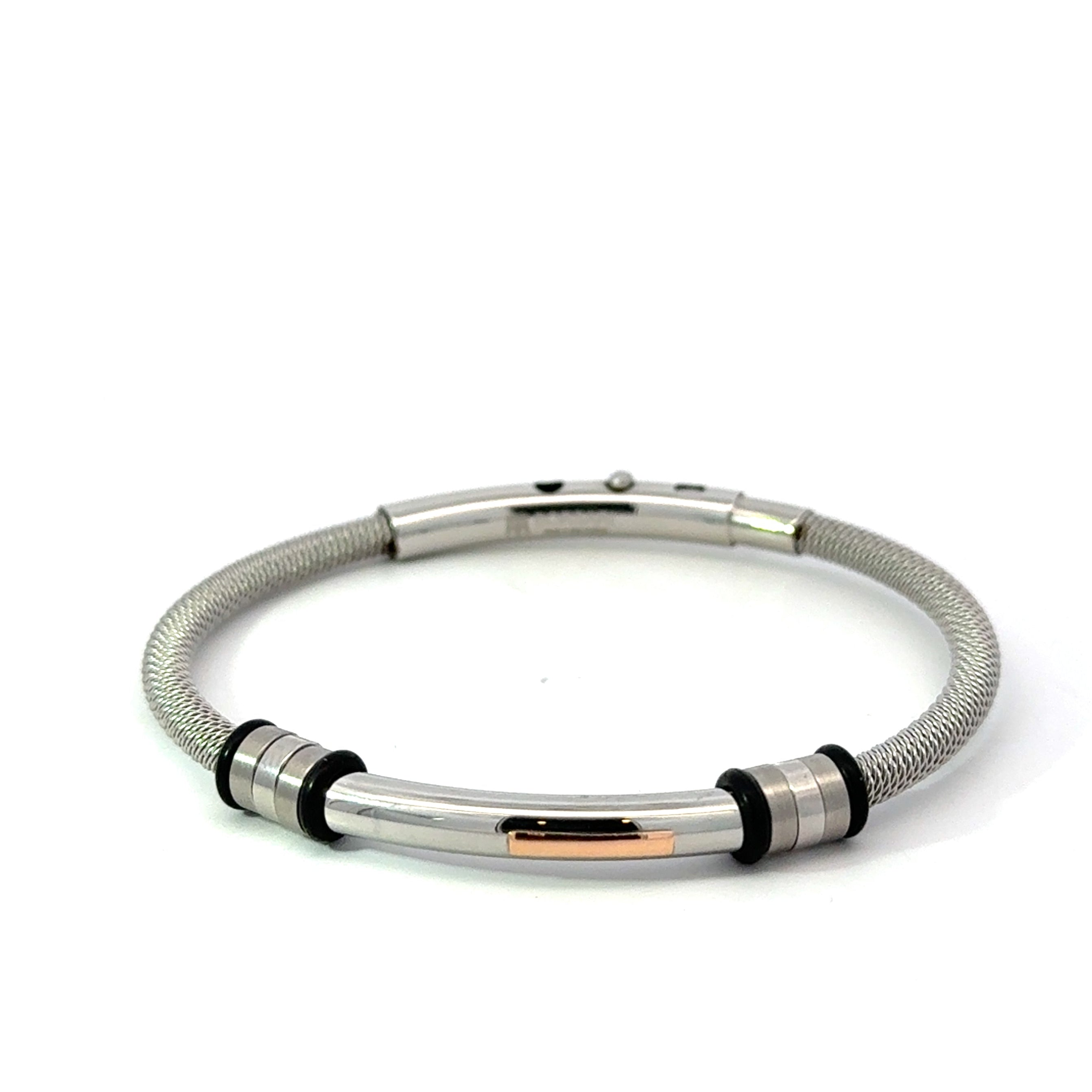 Pulsera acero 316L y oro 18kt